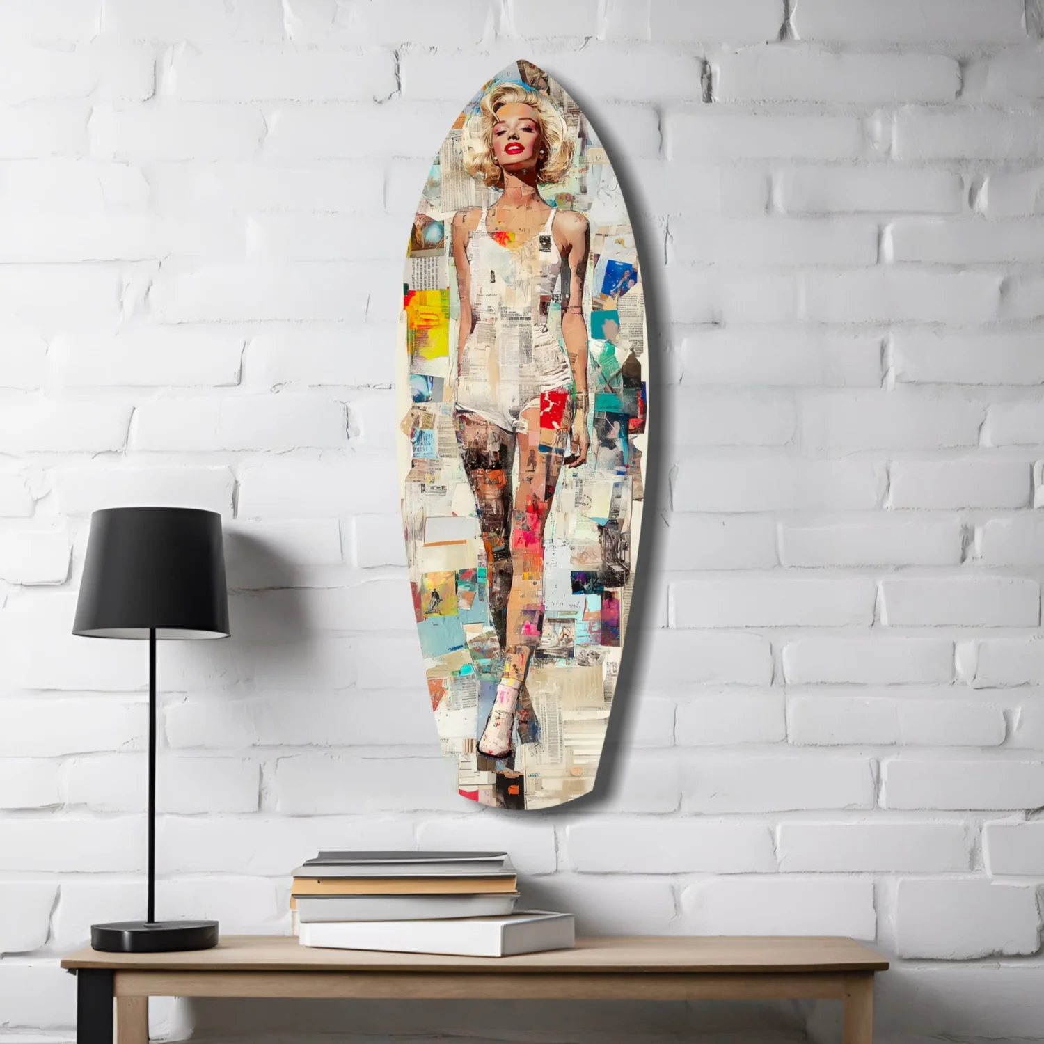 Marilyn in Vintage Swim Suit Glass Wall Art - Image 4