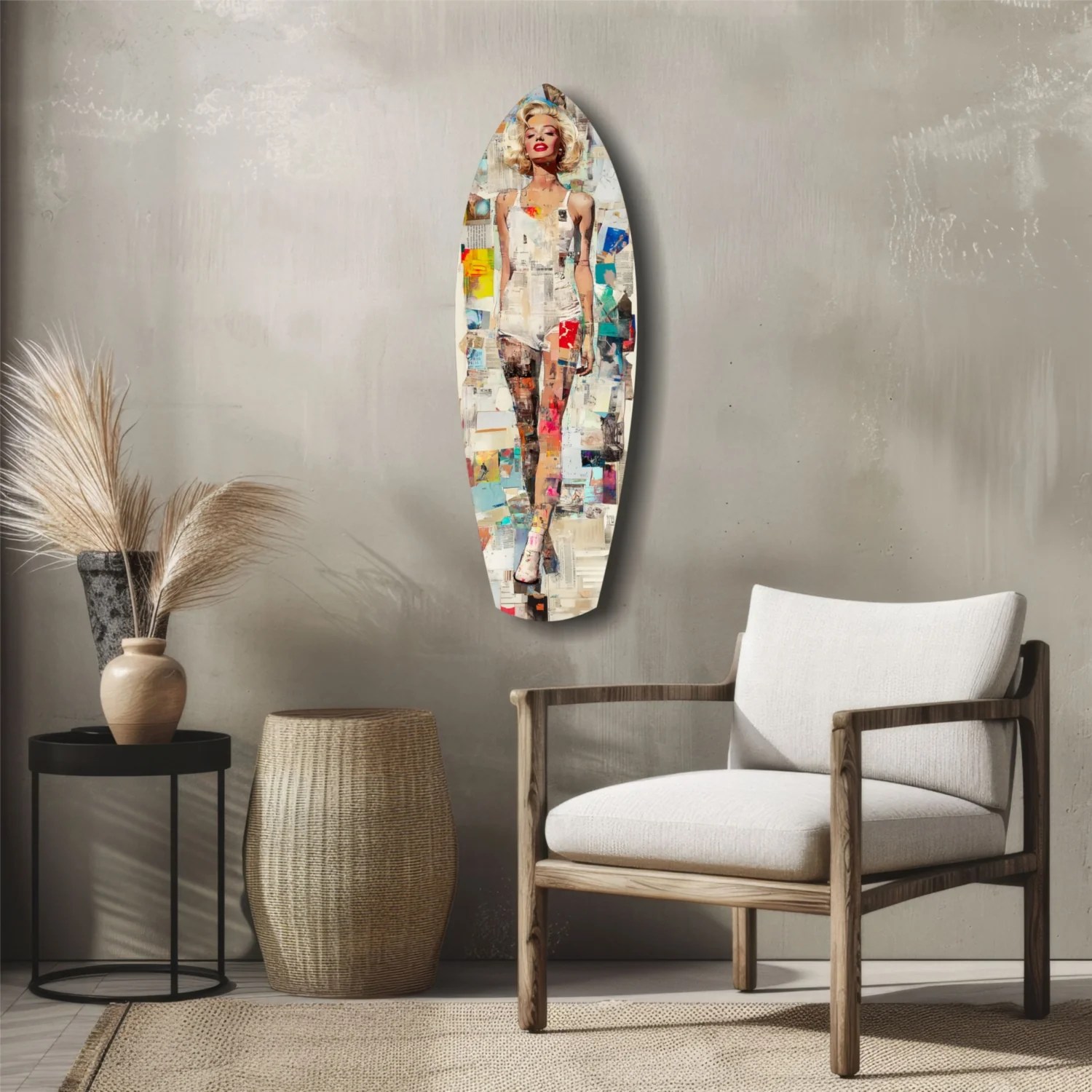 Marilyn in Vintage Swim Suit Glass Wall Art - Image 5