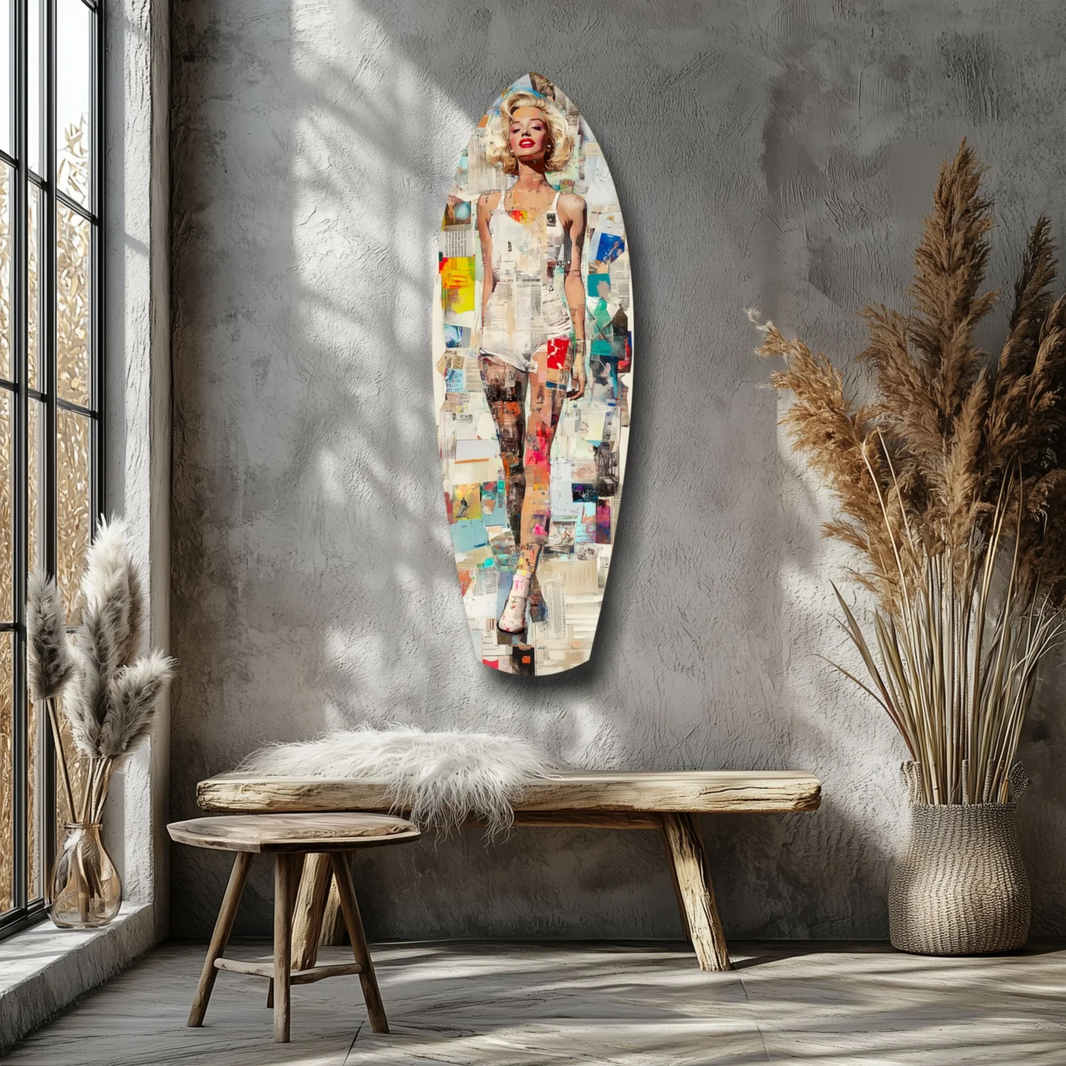 Marilyn in Vintage Swim Suit Glass Wall Art - Image 7