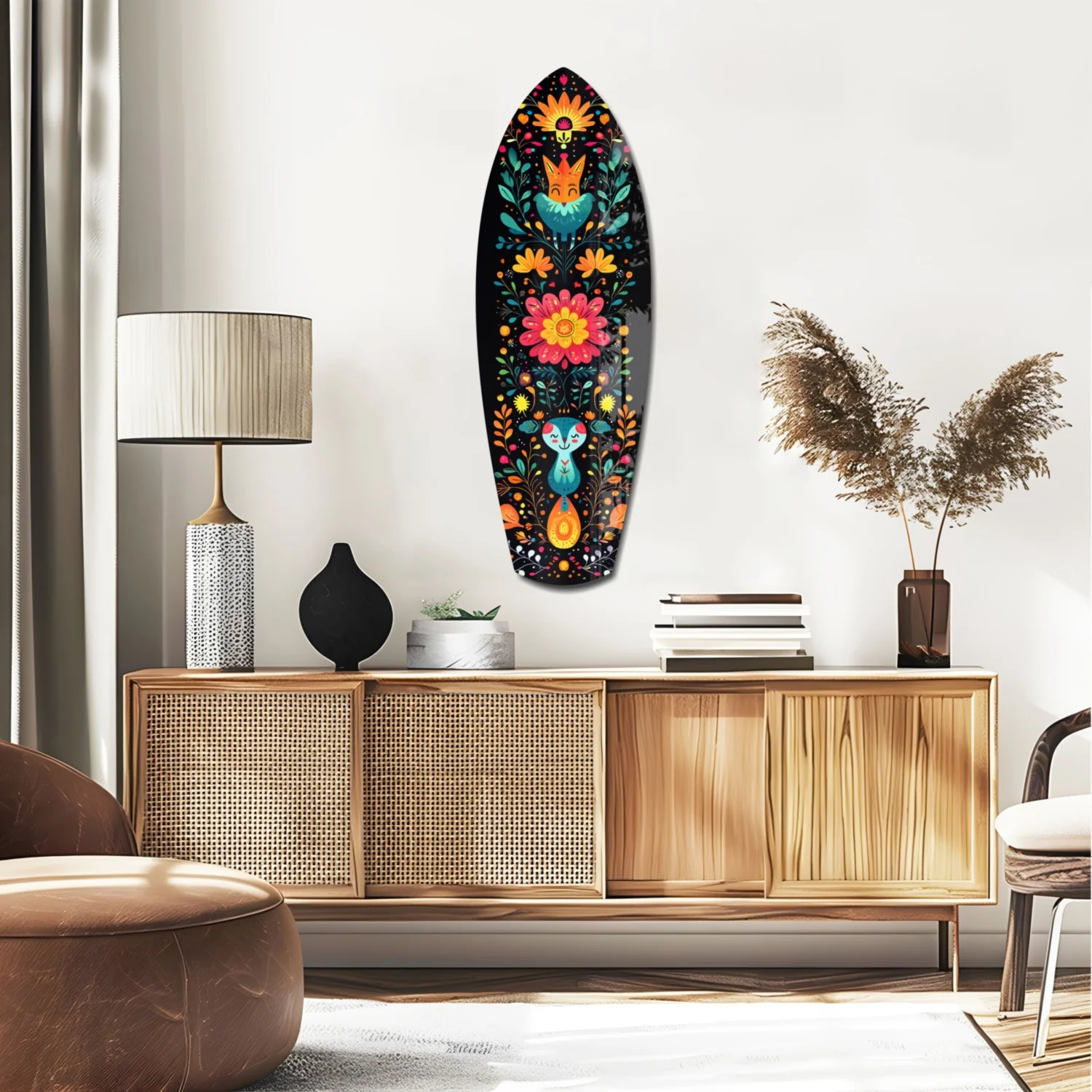 Fox and Rabbit Glass Wall Art - Image 2