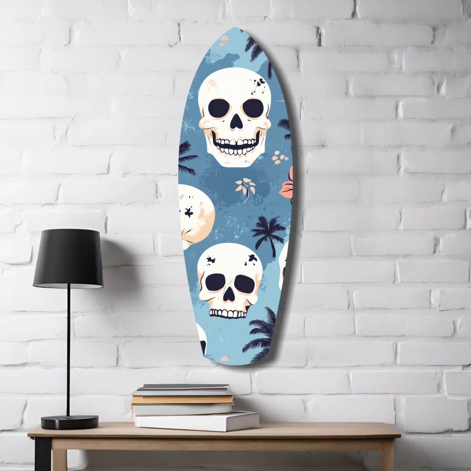 Surf Skull California Dreams Glass Wall Art - Image 4