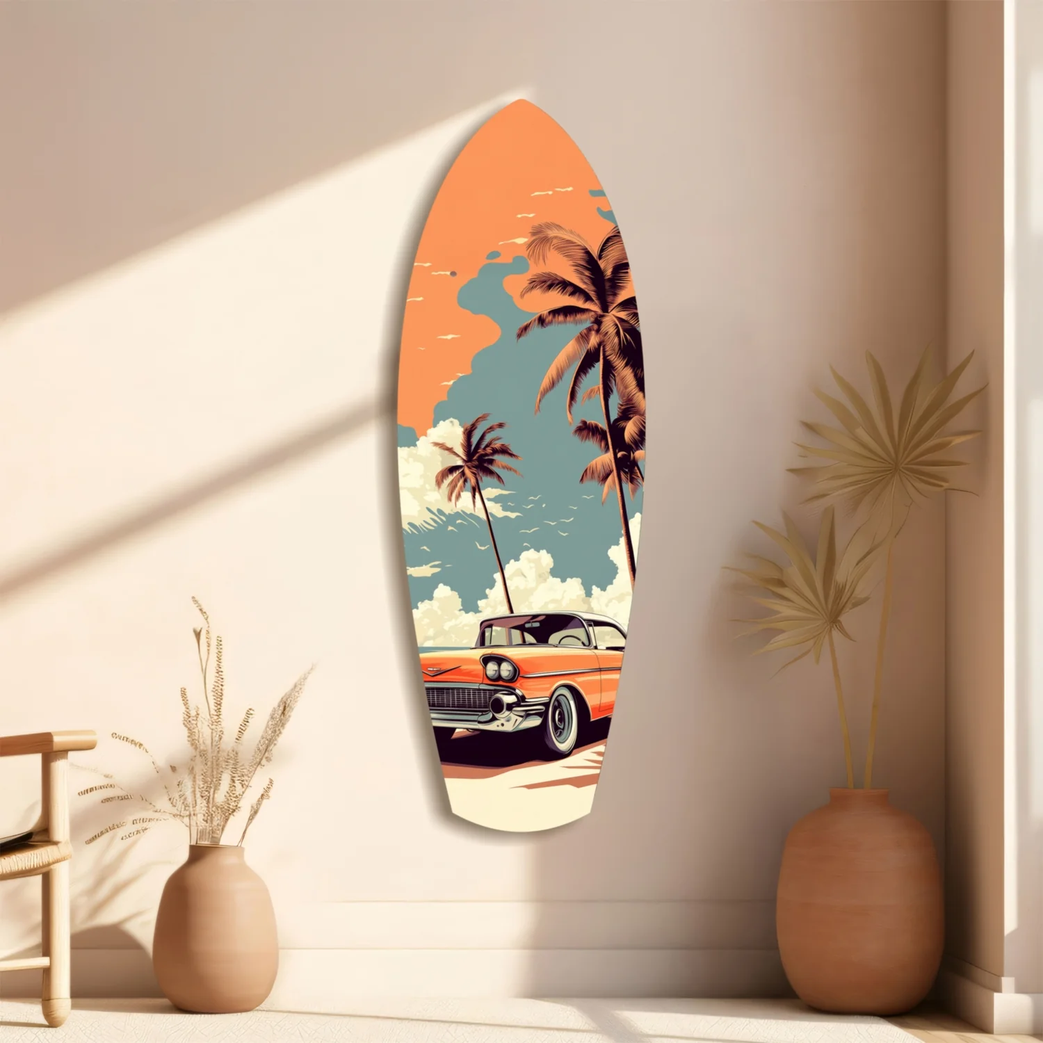 Sunset Ride 60s Vibes Glass Wall Art - Image 10