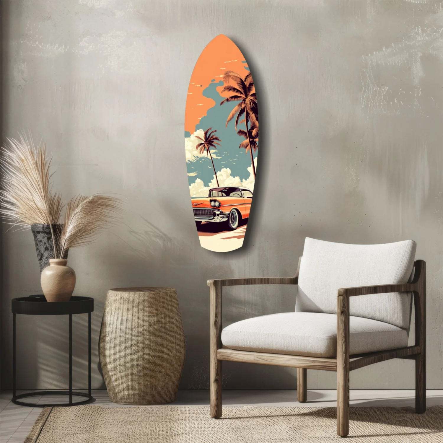 Sunset Ride 60s Vibes Glass Wall Art - Image 5