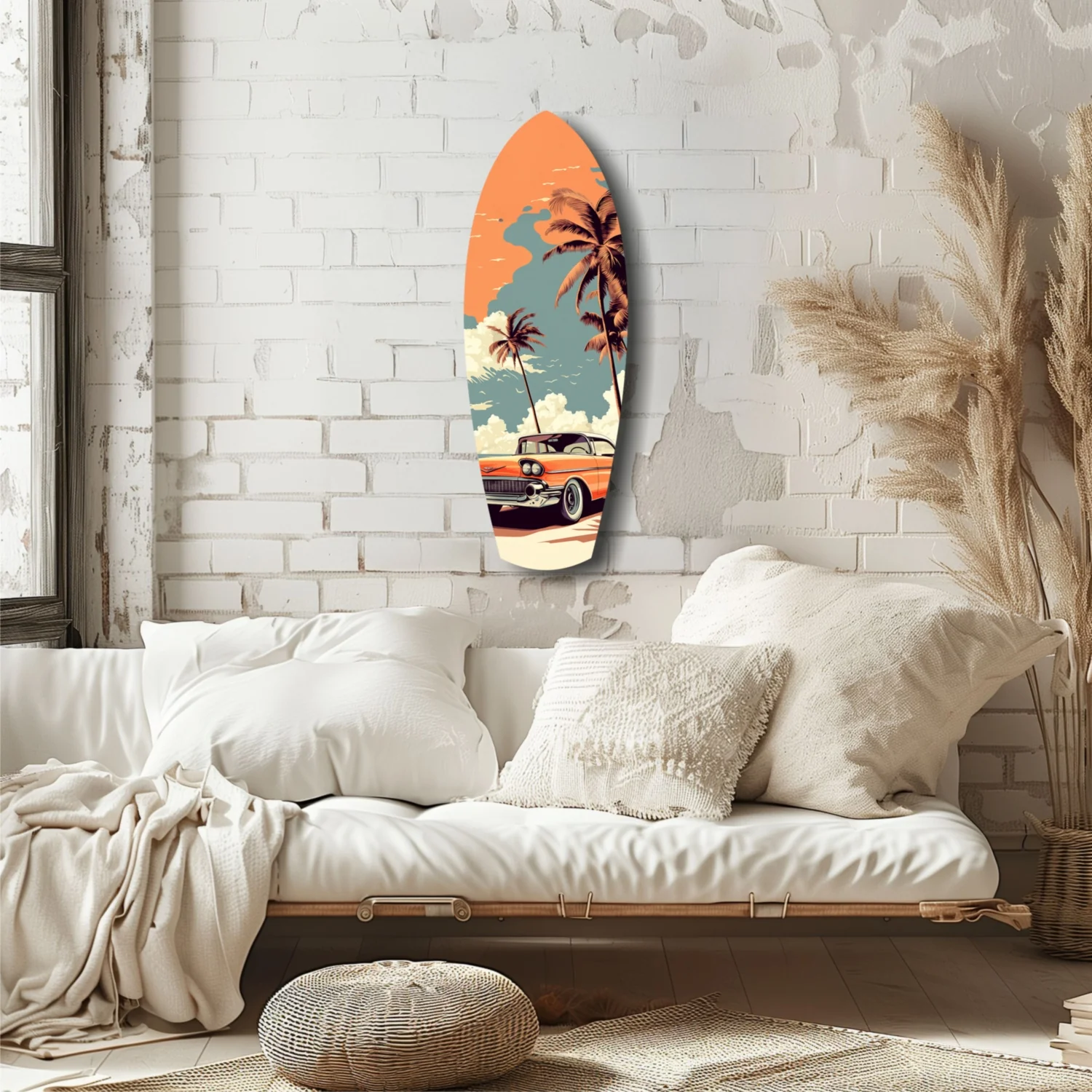Sunset Ride 60s Vibes Glass Wall Art - Image 6