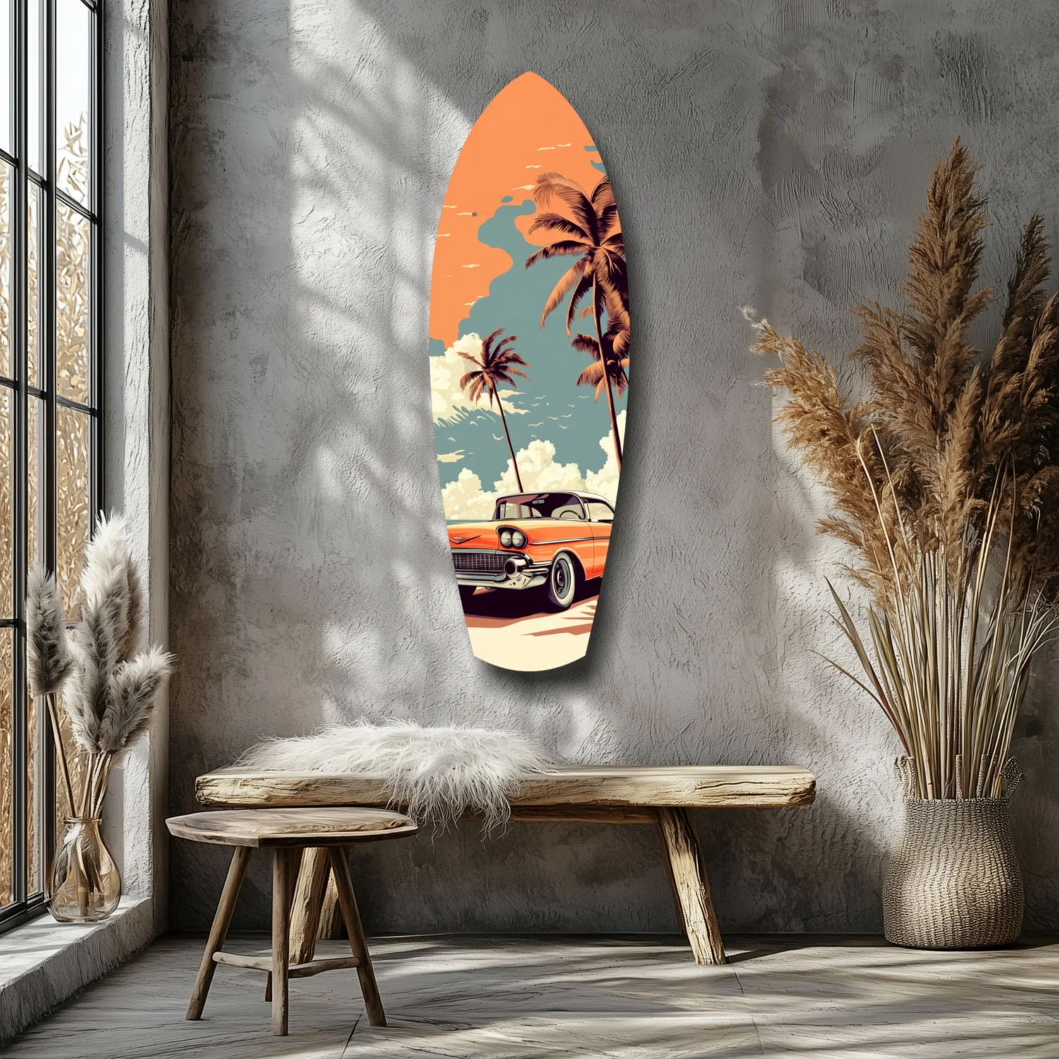 Sunset Ride 60s Vibes Glass Wall Art - Image 7