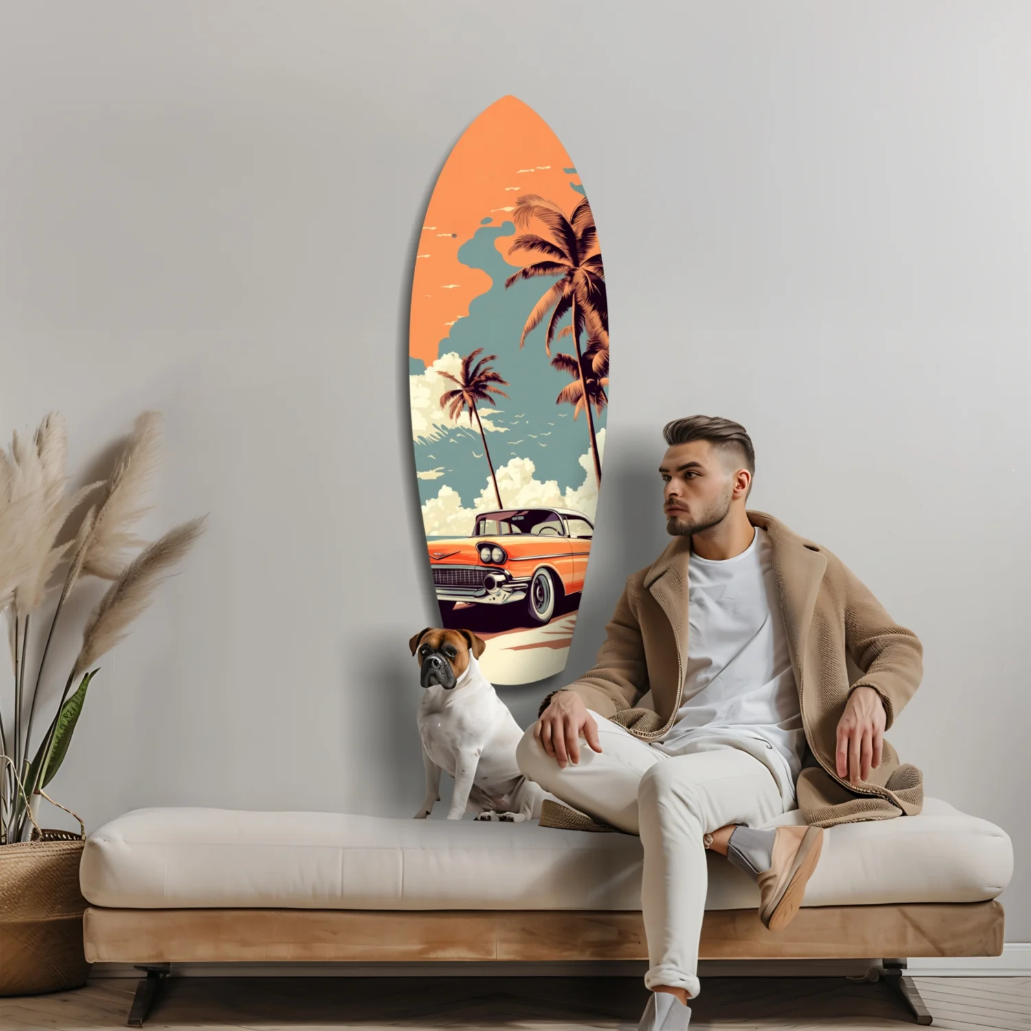 Sunset Ride 60s Vibes Glass Wall Art - Image 8
