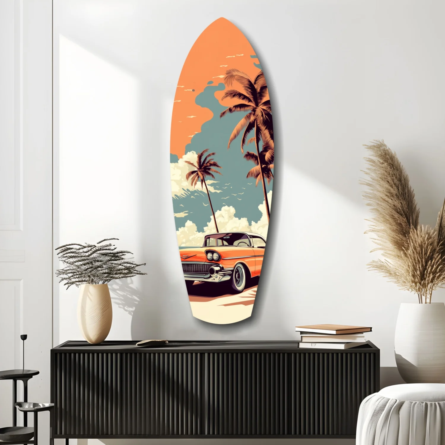 Sunset Ride 60s Vibes Glass Wall Art - Image 9