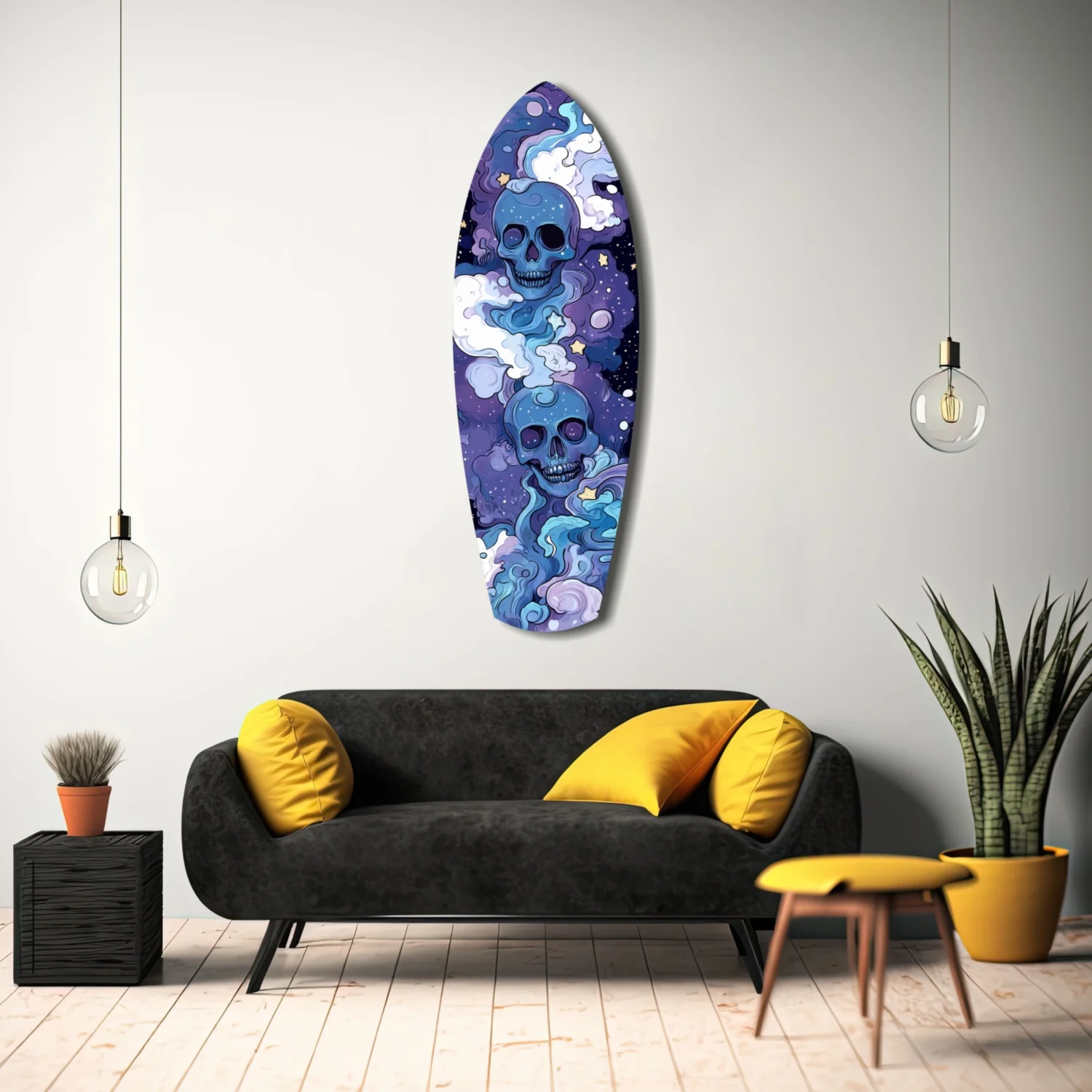 Midnight Skull Nocturnal Shadows Glass Wall Art - Image 11