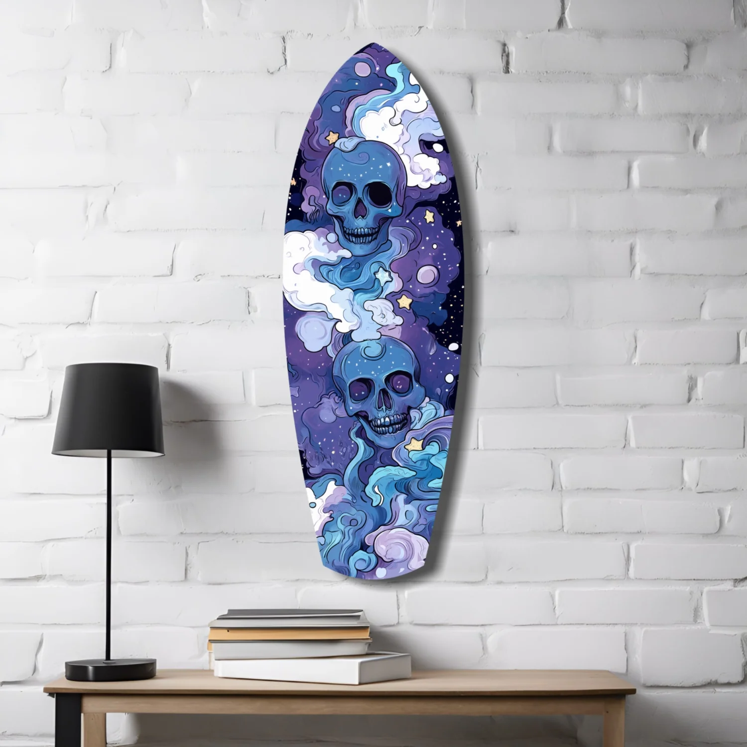 Midnight Skull Nocturnal Shadows Glass Wall Art - Image 4