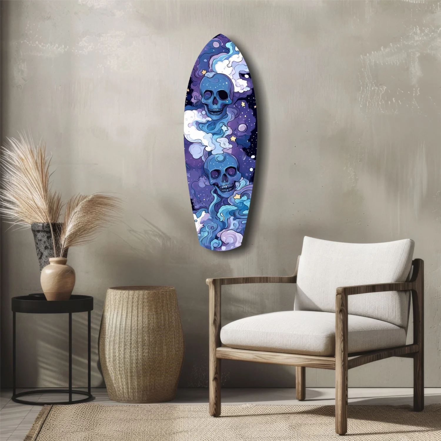 Midnight Skull Nocturnal Shadows Glass Wall Art - Image 5