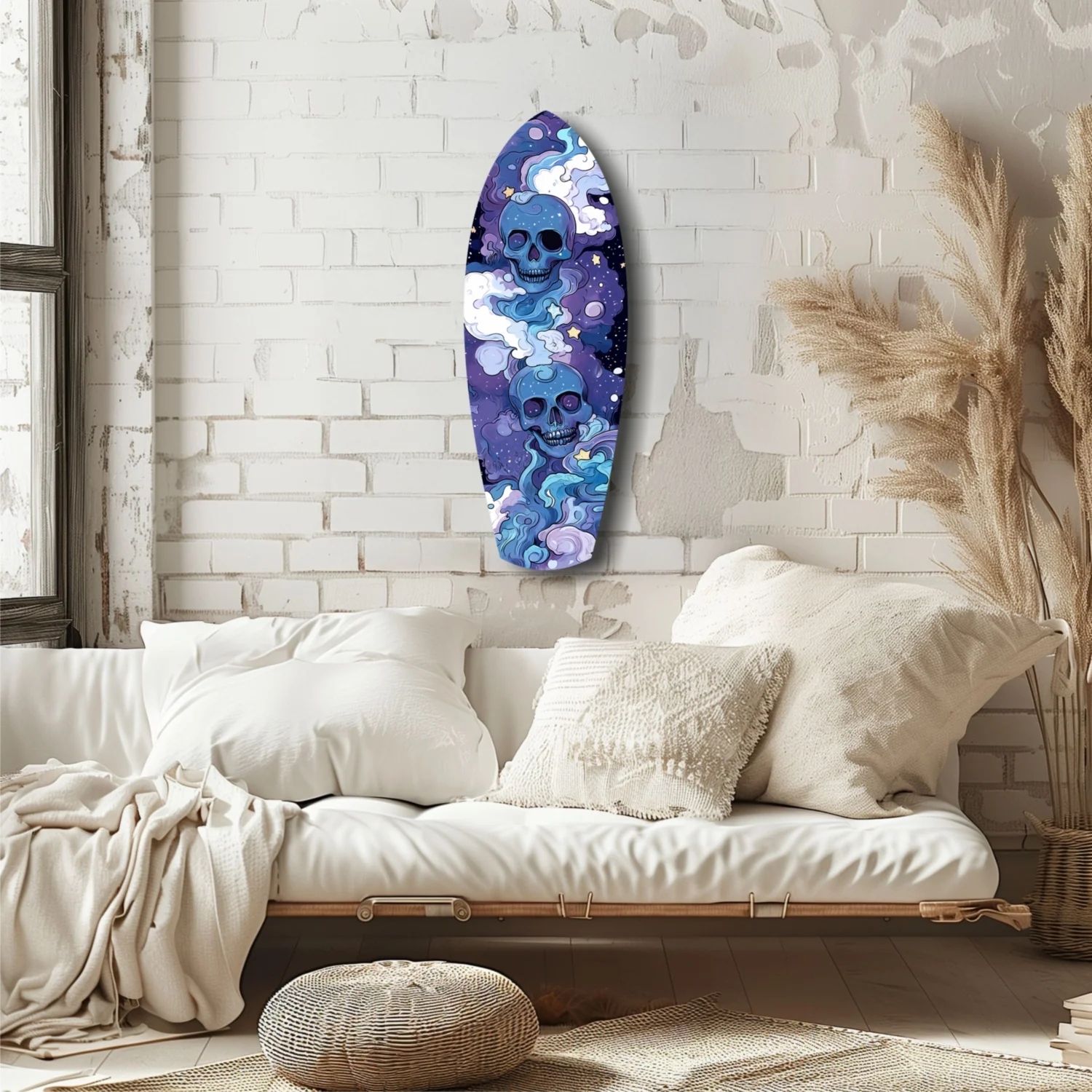 Midnight Skull Nocturnal Shadows Glass Wall Art - Image 6