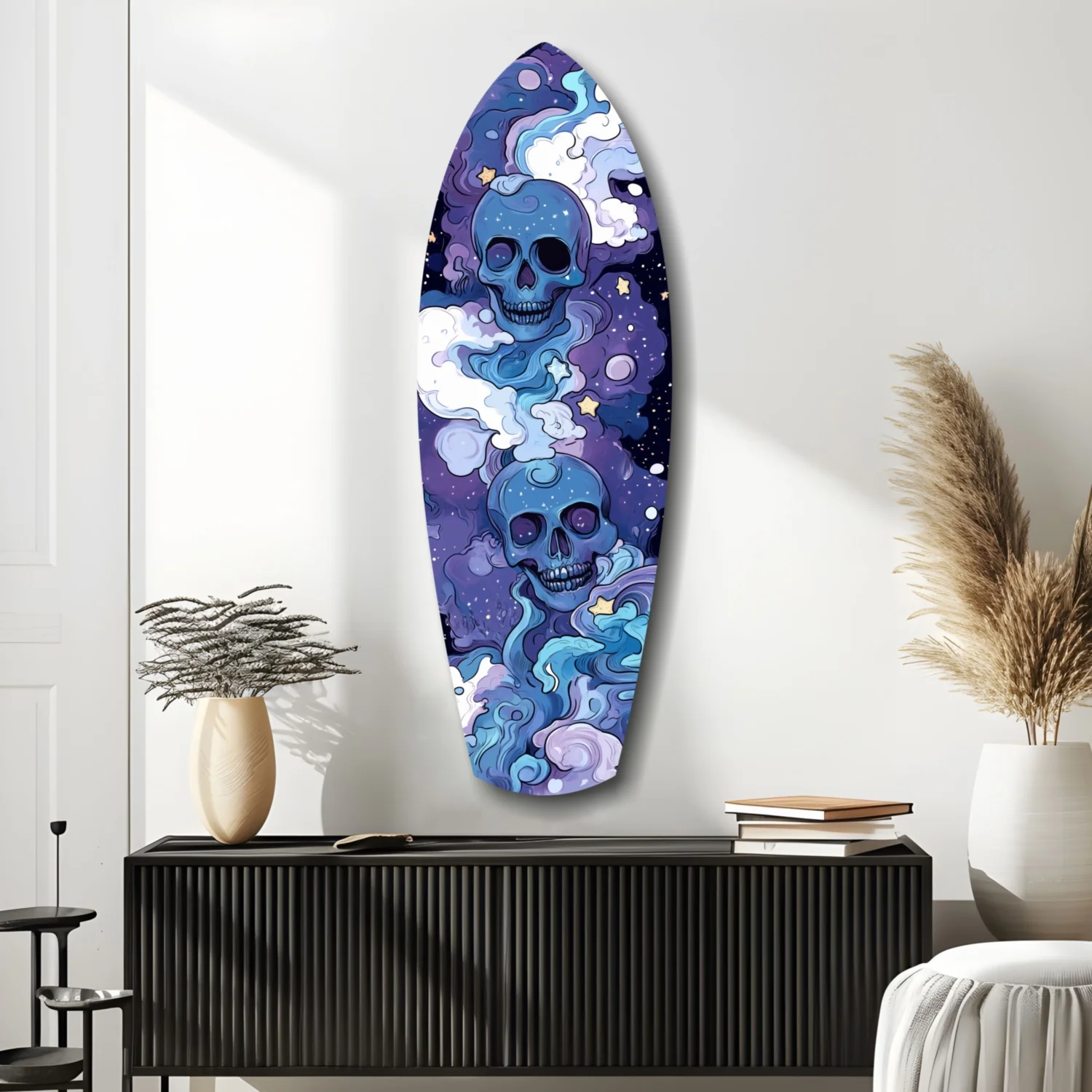 Midnight Skull Nocturnal Shadows Glass Wall Art - Image 9