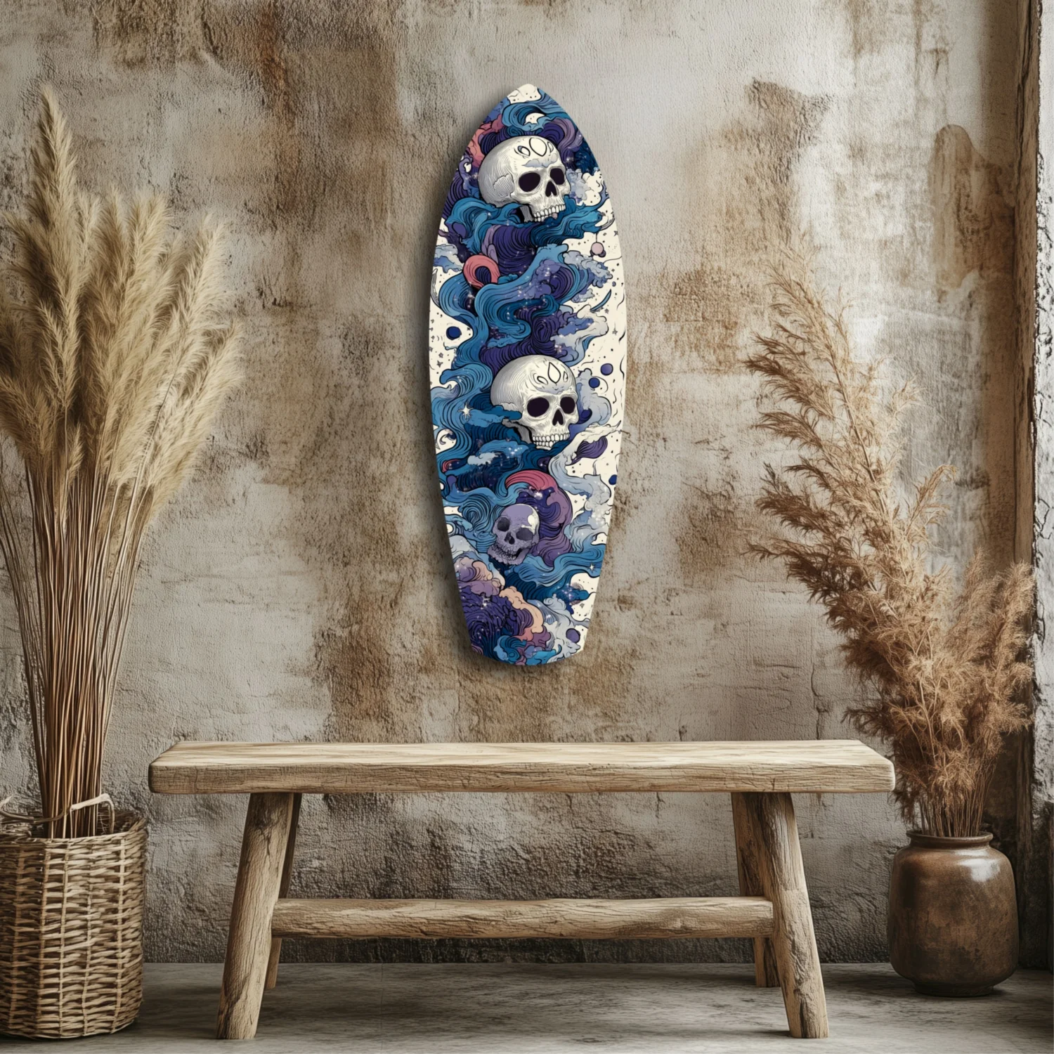 Midnight Skull Nocturnal Shadows Glass Wall Art - Image 3