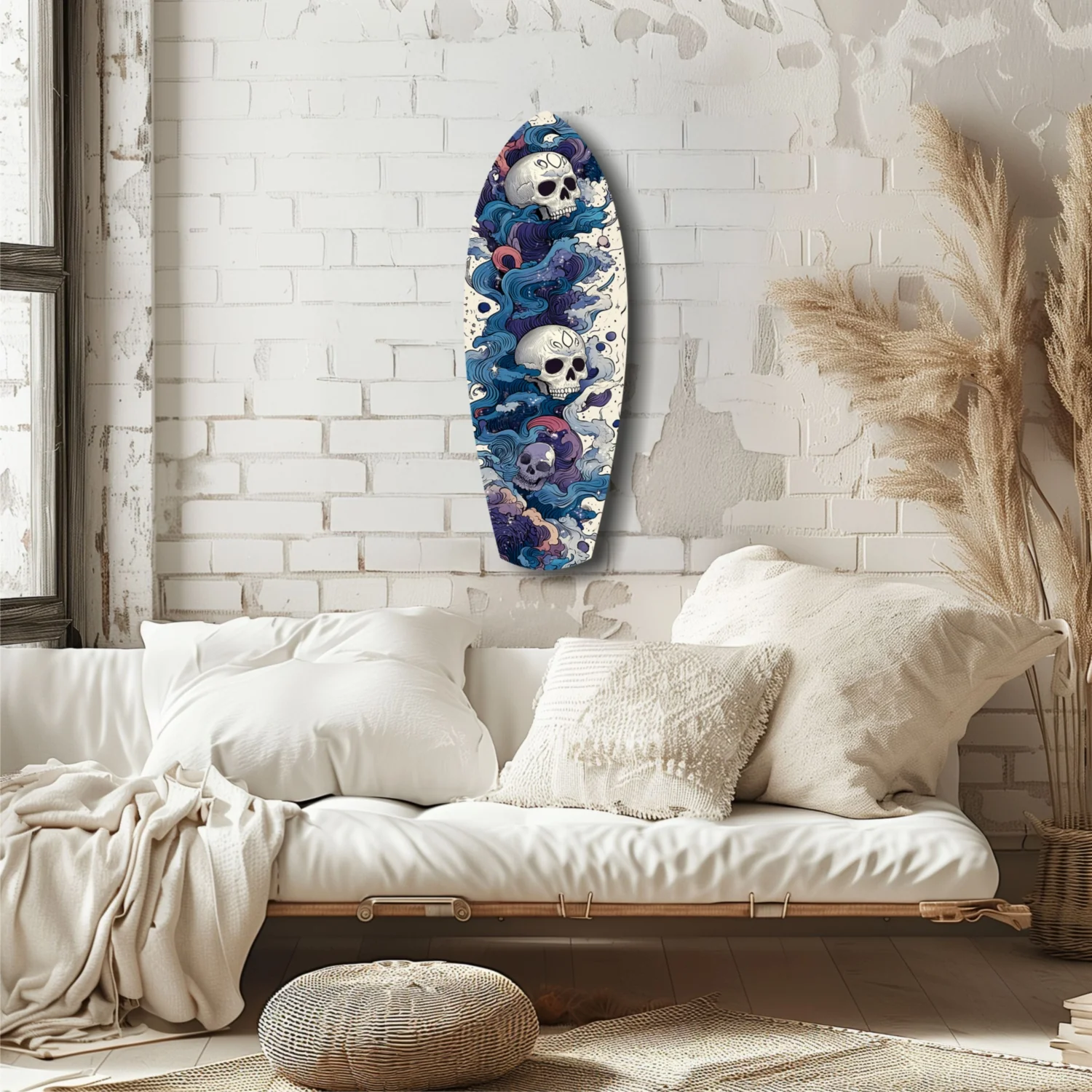 Midnight Skull Nocturnal Shadows Glass Wall Art - Image 6