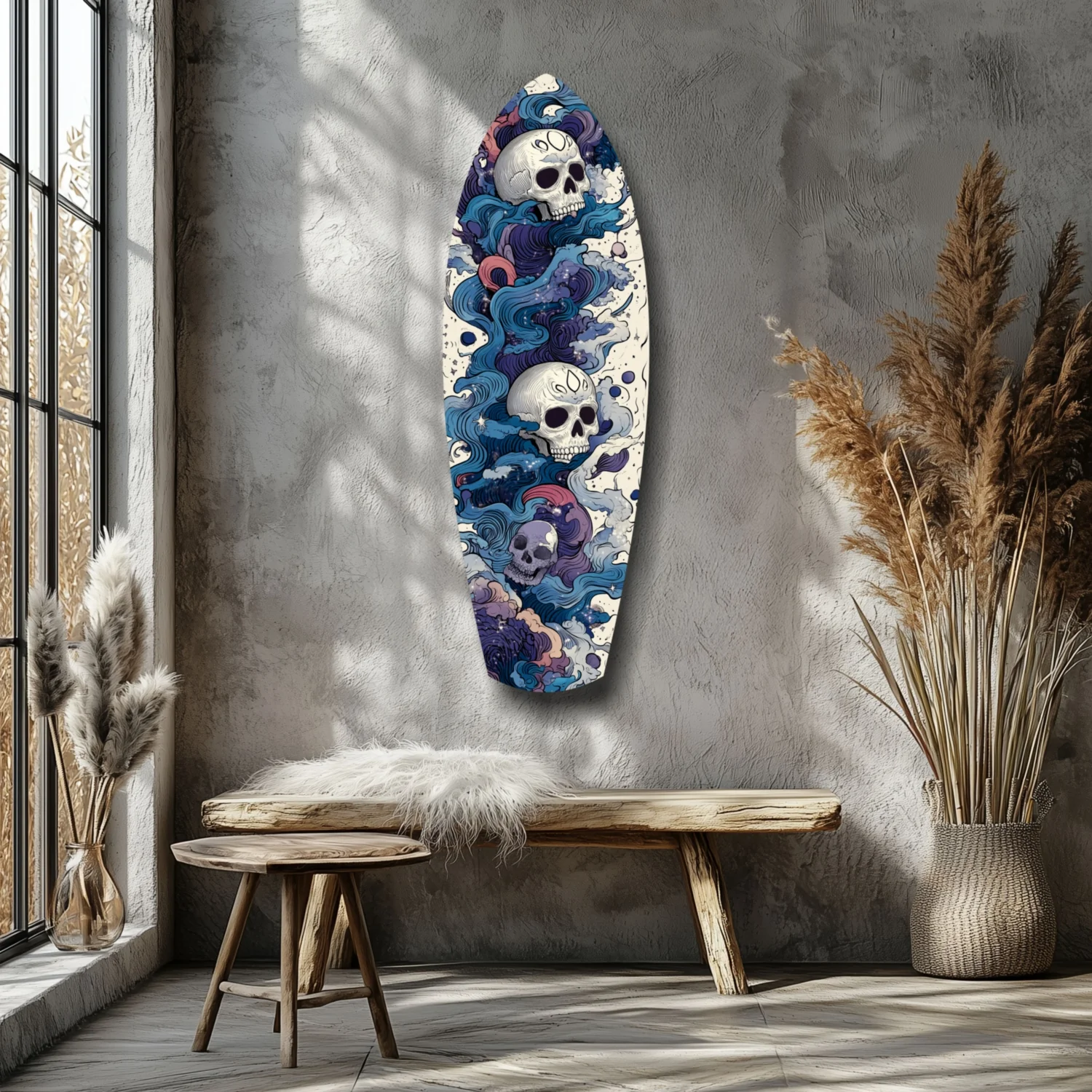 Midnight Skull Nocturnal Shadows Glass Wall Art - Image 7