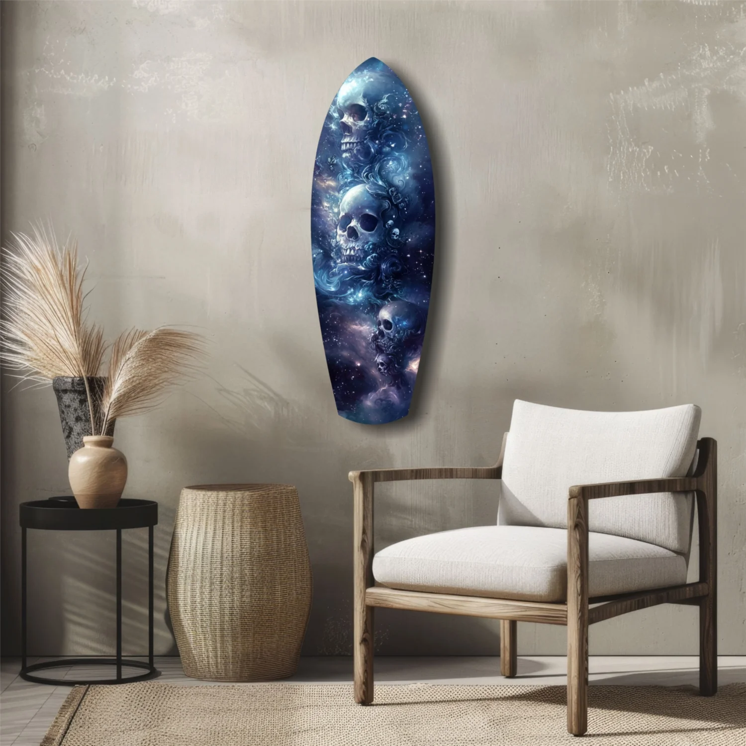 Midnight Skull Nocturnal Shadows Glass Wall Art - Image 5