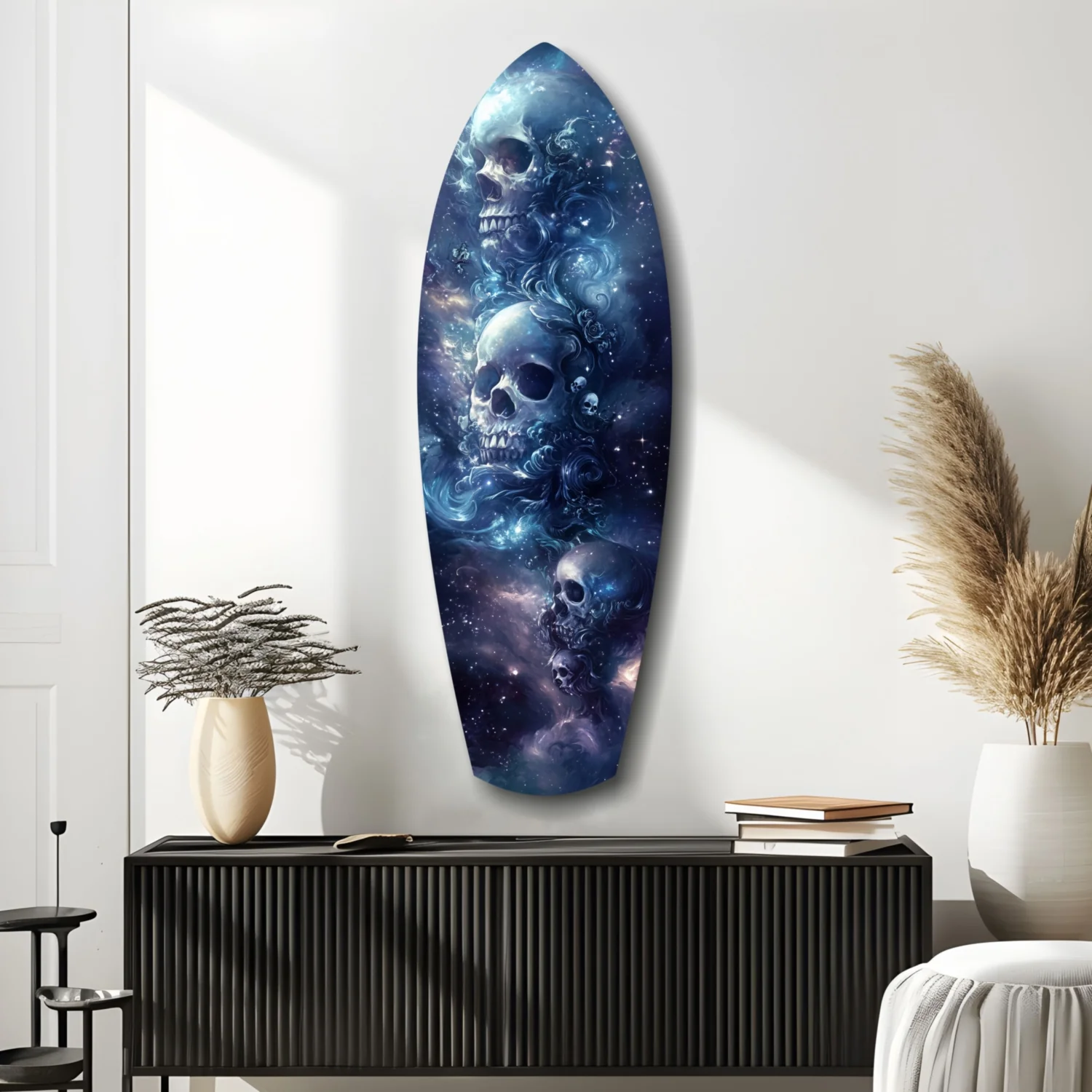 Midnight Skull Nocturnal Shadows Glass Wall Art - Image 9