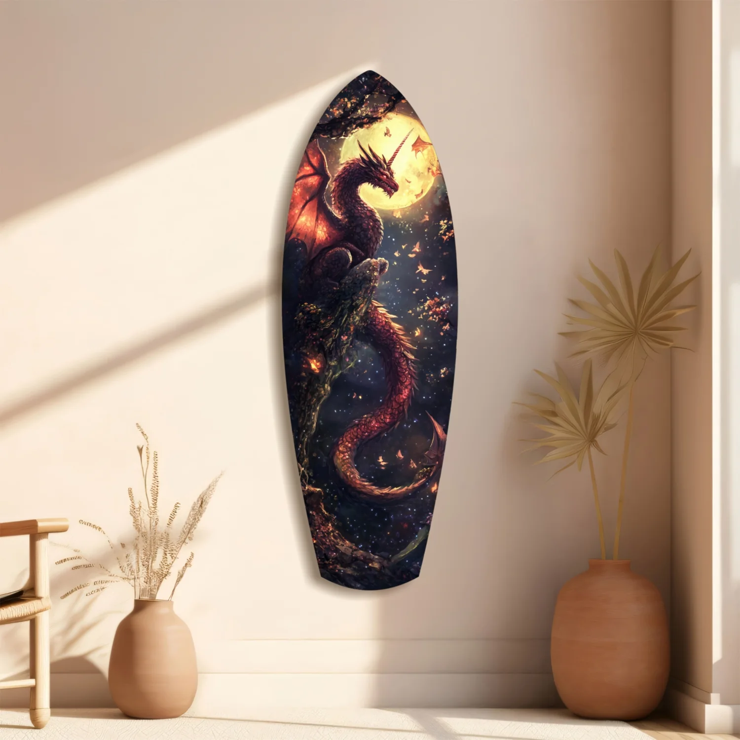 Moonlit Dragon Flight of the Night Glass Wall Art - Image 10