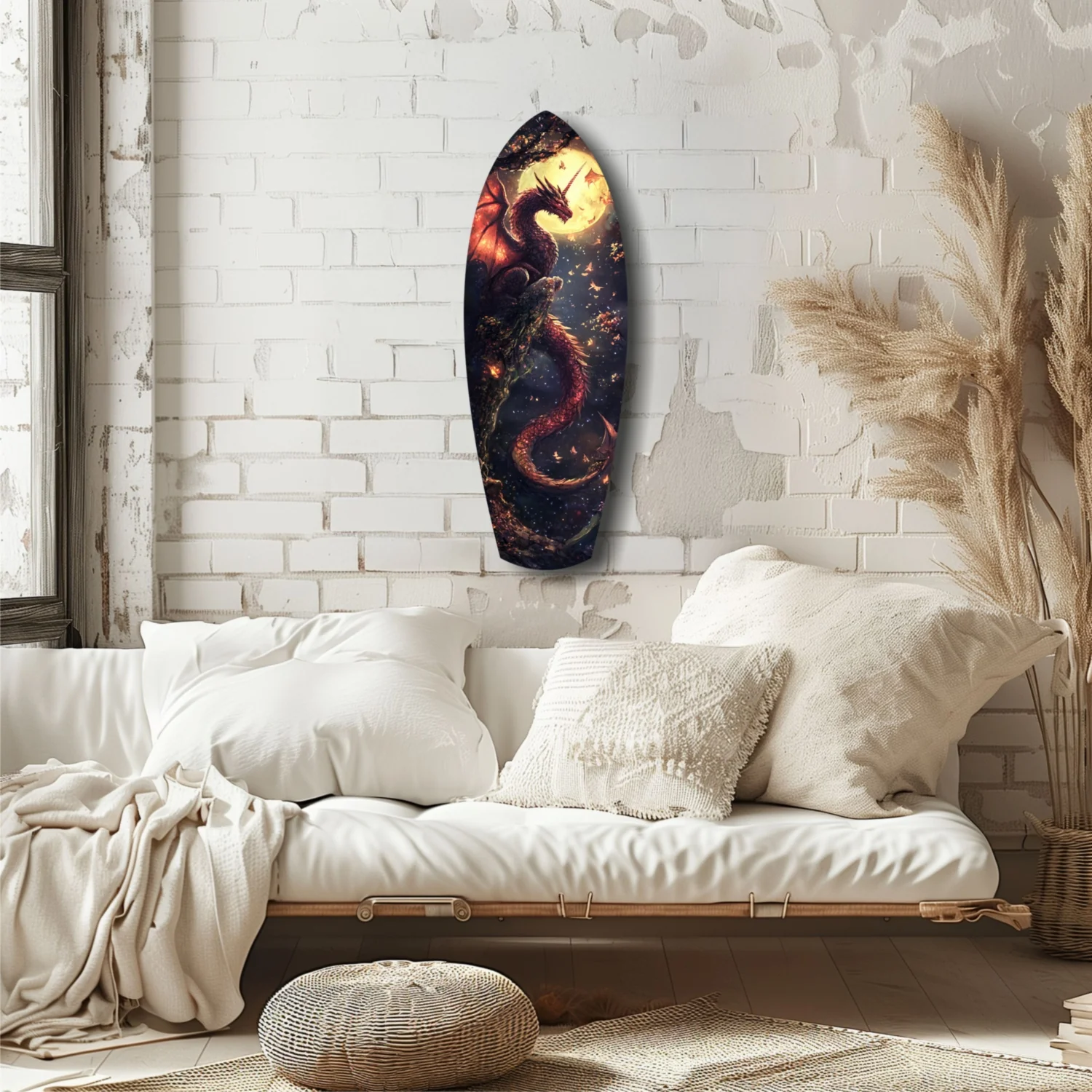Moonlit Dragon Flight of the Night Glass Wall Art - Image 6