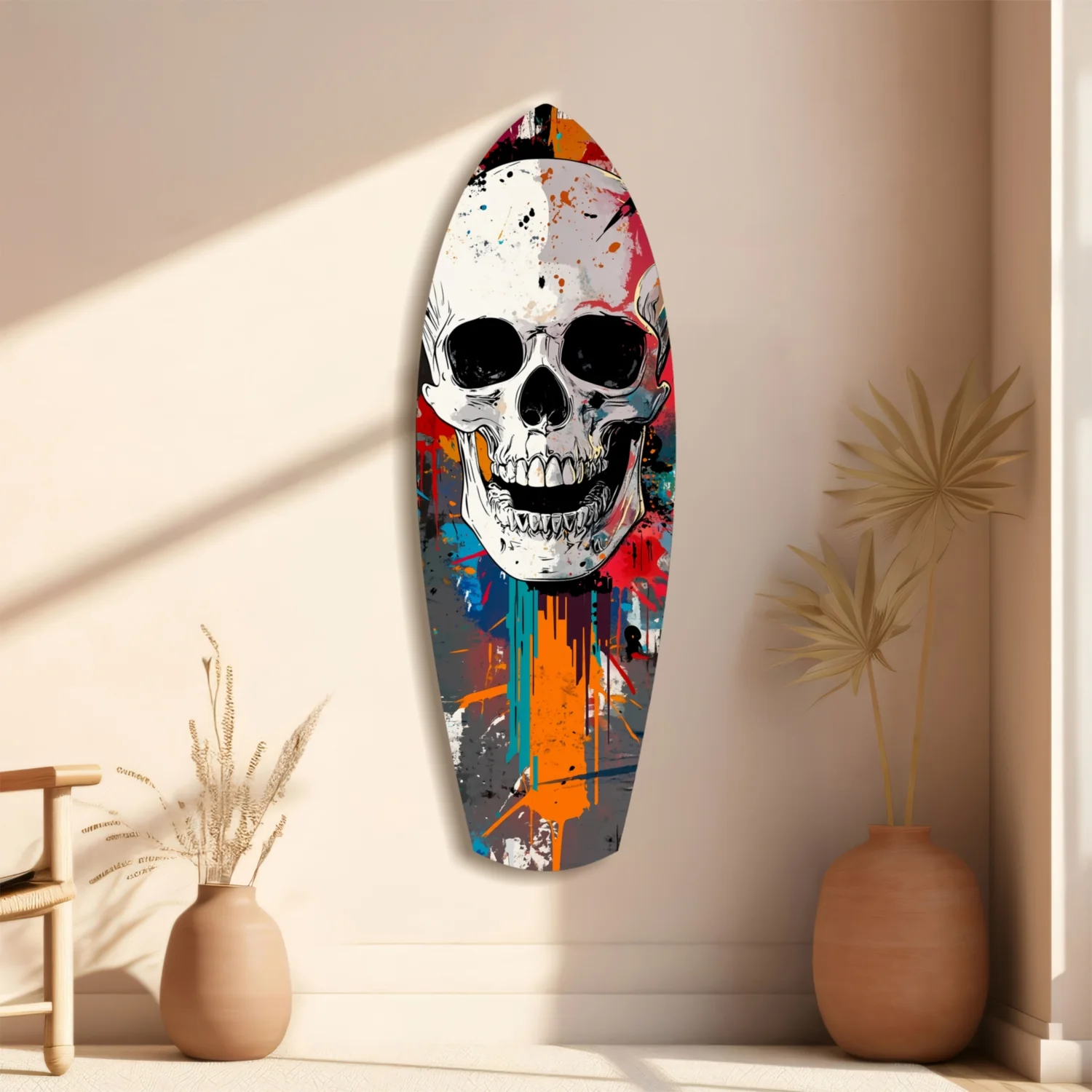 Skull in the Street Art Glass Wall Art - Image 10