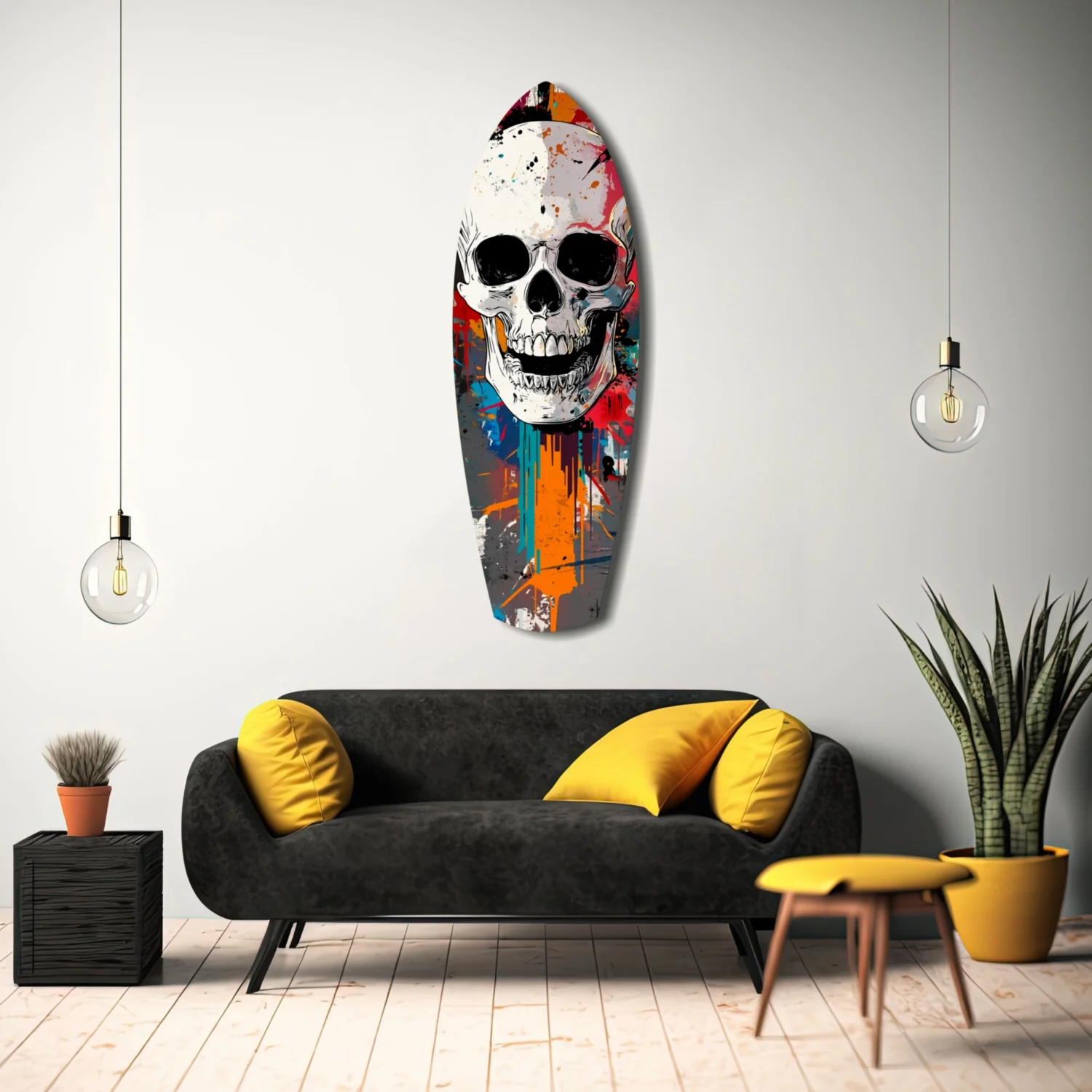 Skull in the Street Art Glass Wall Art - Image 11