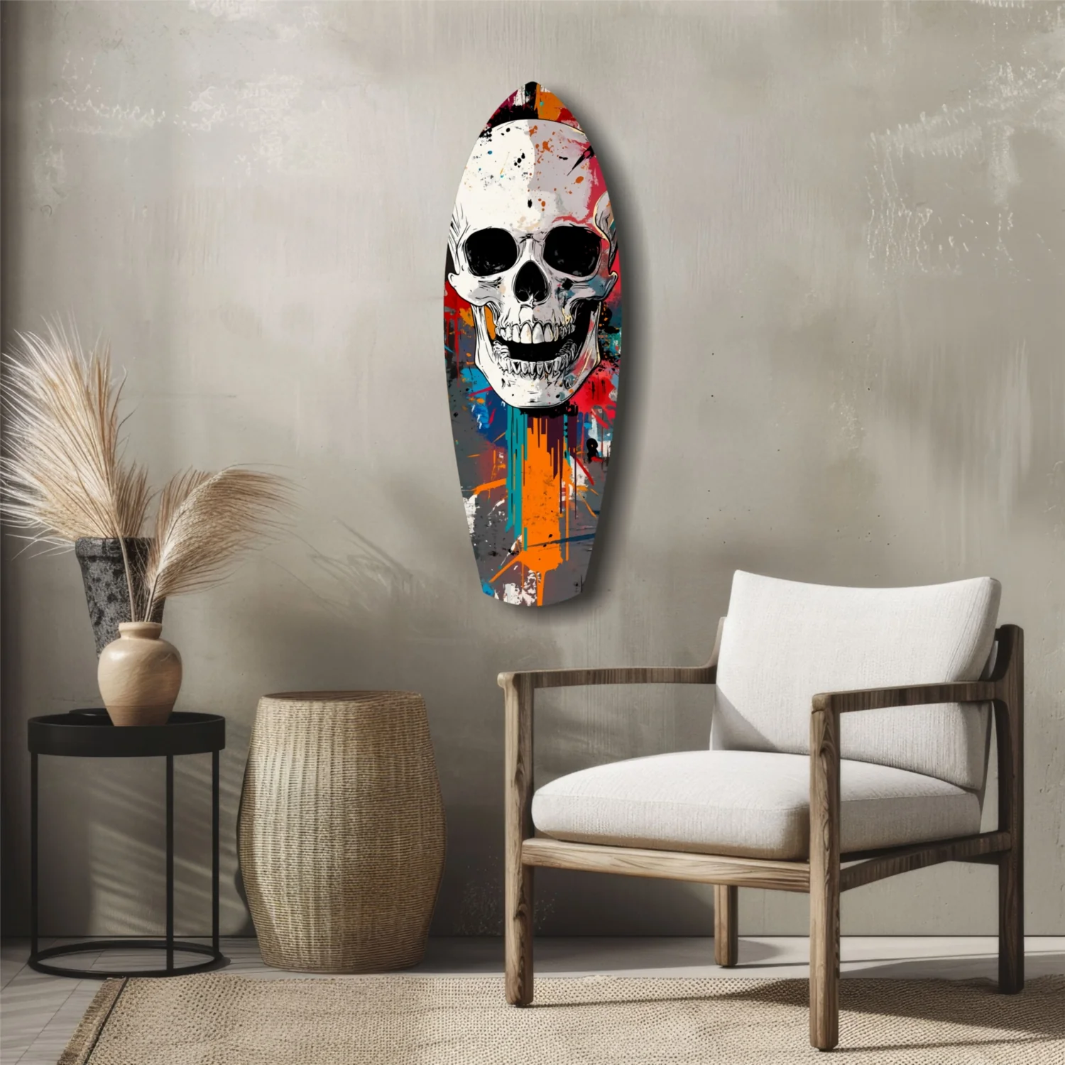 Skull in the Street Art Glass Wall Art - Image 5