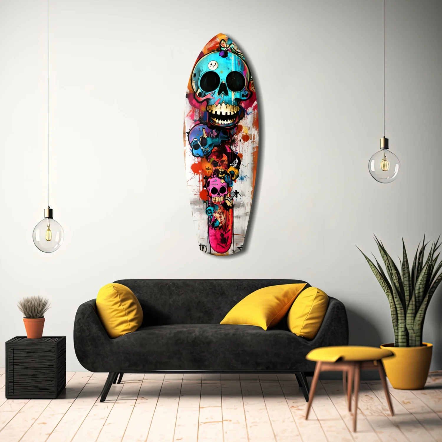 Street Soul Graffiti Skulls Glass Wall Art - Image 11