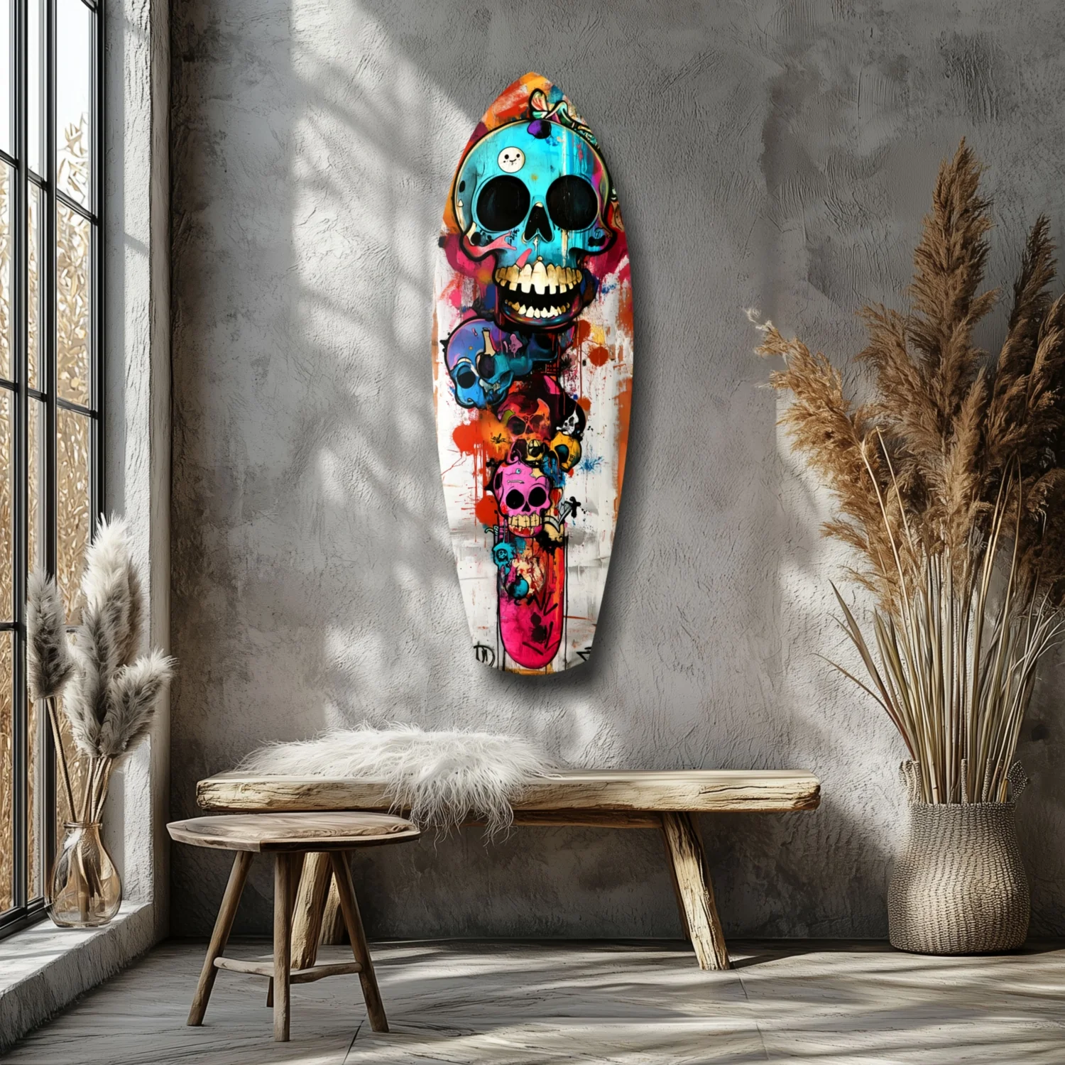 Street Soul Graffiti Skulls Glass Wall Art - Image 7