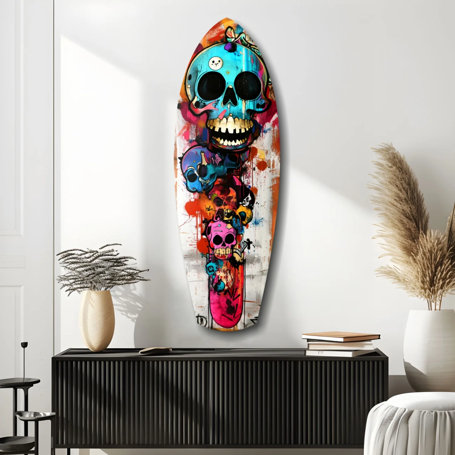 Street Soul Graffiti Skulls Glass Wall Art - Image 9