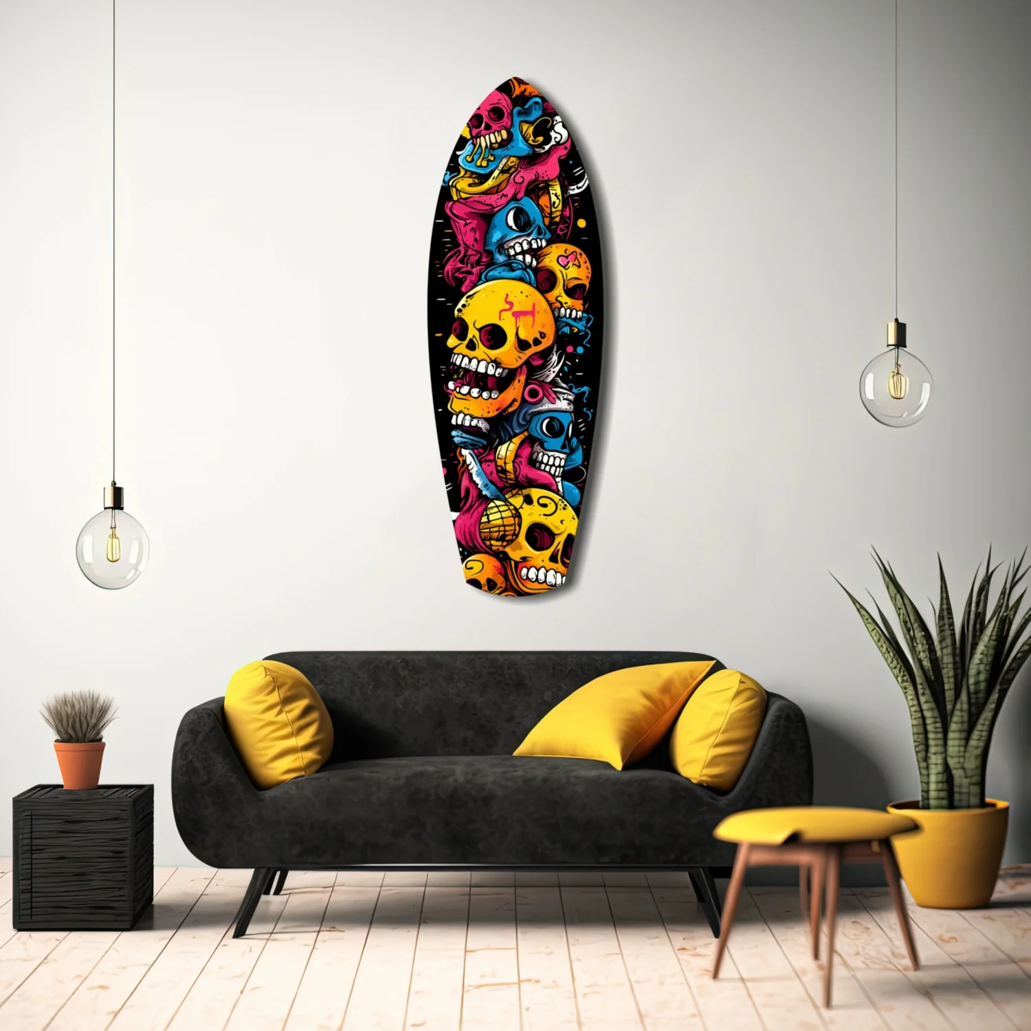 Street Soul Graffiti Skulls Glass Wall Art - Image 11