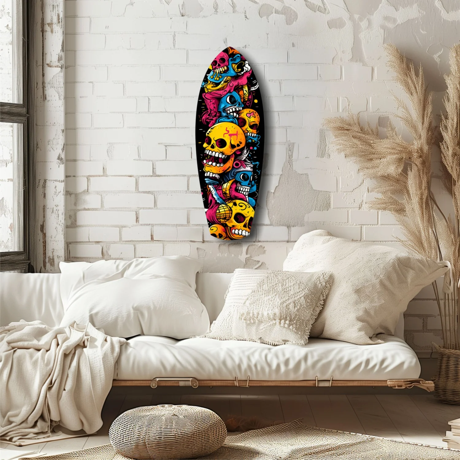 Street Soul Graffiti Skulls Glass Wall Art - Image 6