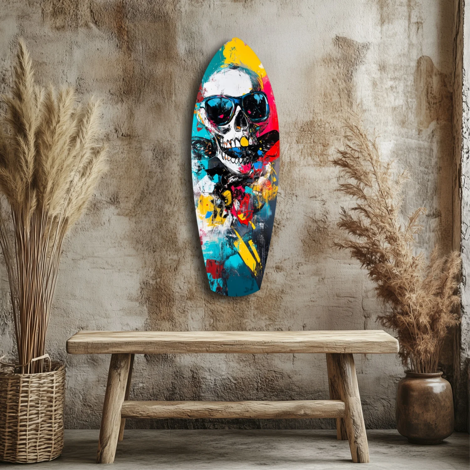 Street Soul Graffiti Skulls Glass Wall Art - Image 3