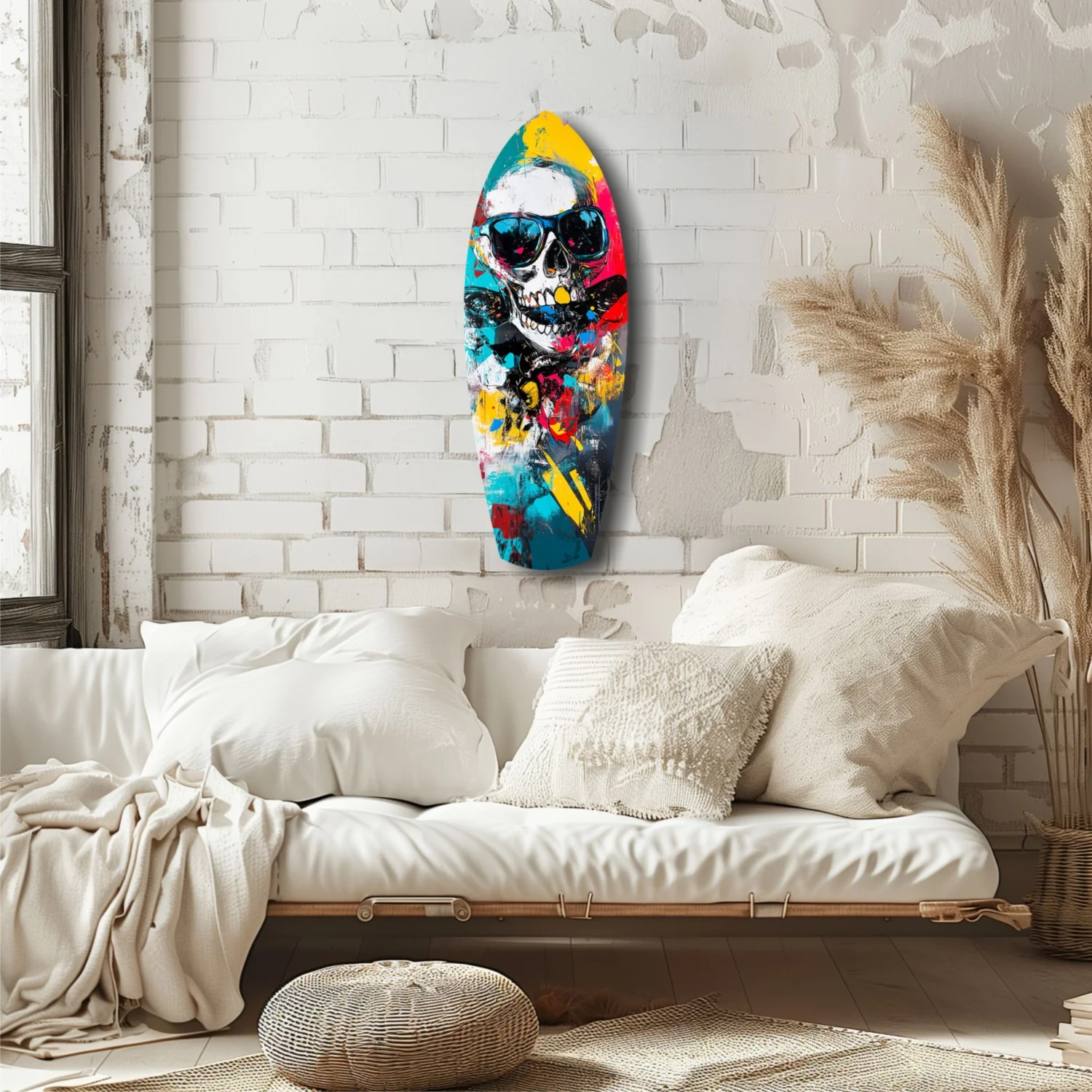 Street Soul Graffiti Skulls Glass Wall Art - Image 6