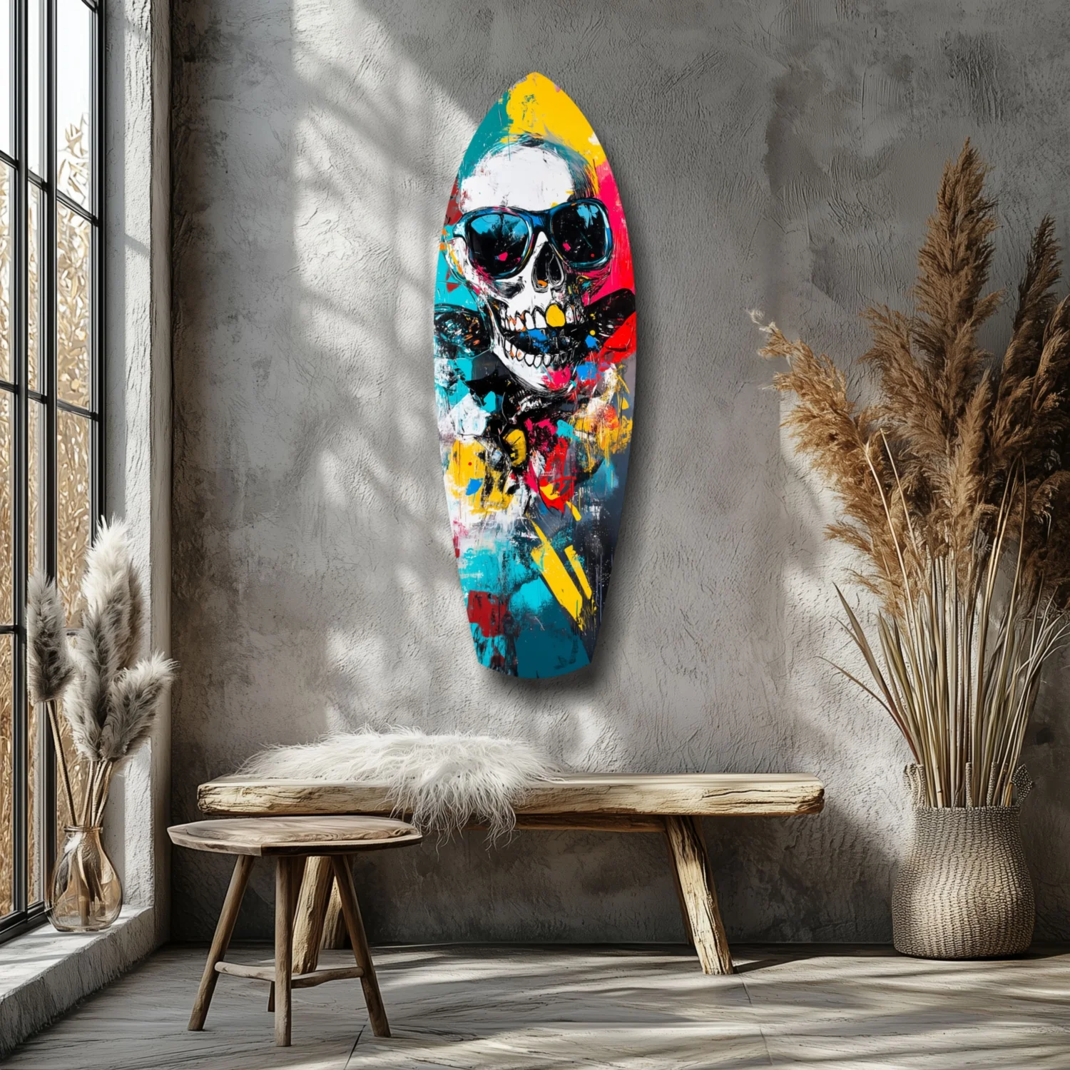 Street Soul Graffiti Skulls Glass Wall Art - Image 7