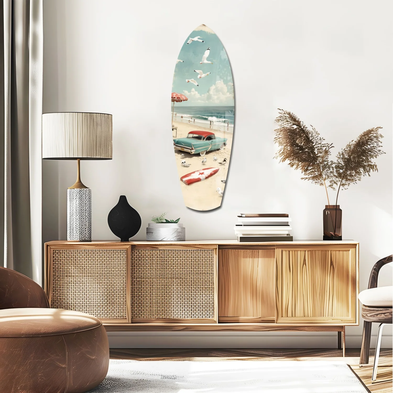 Timeless by the Sea V2 Glass Wall Art - Image 2