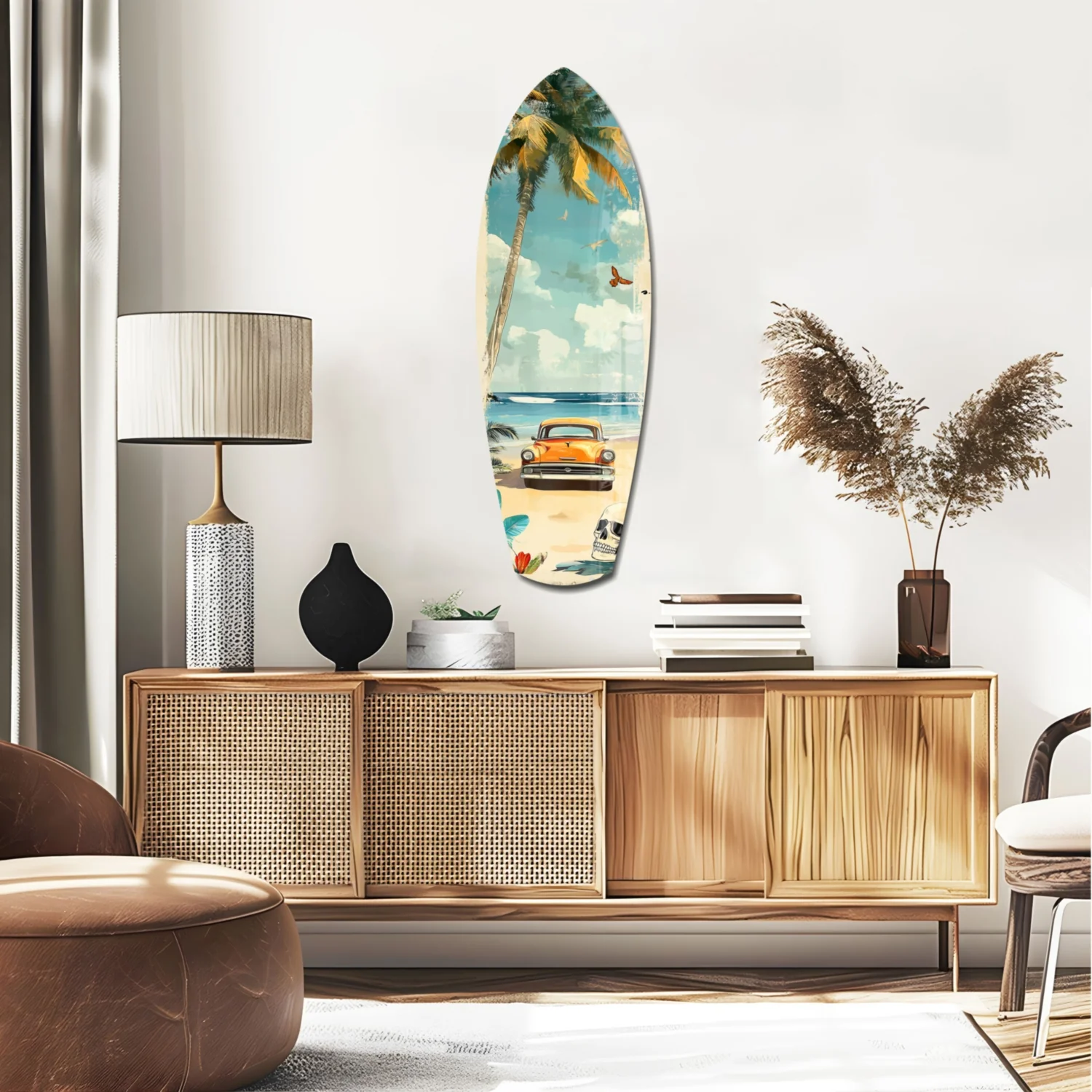 Timeless by the Sea V4 Glass Wall Art - Image 2