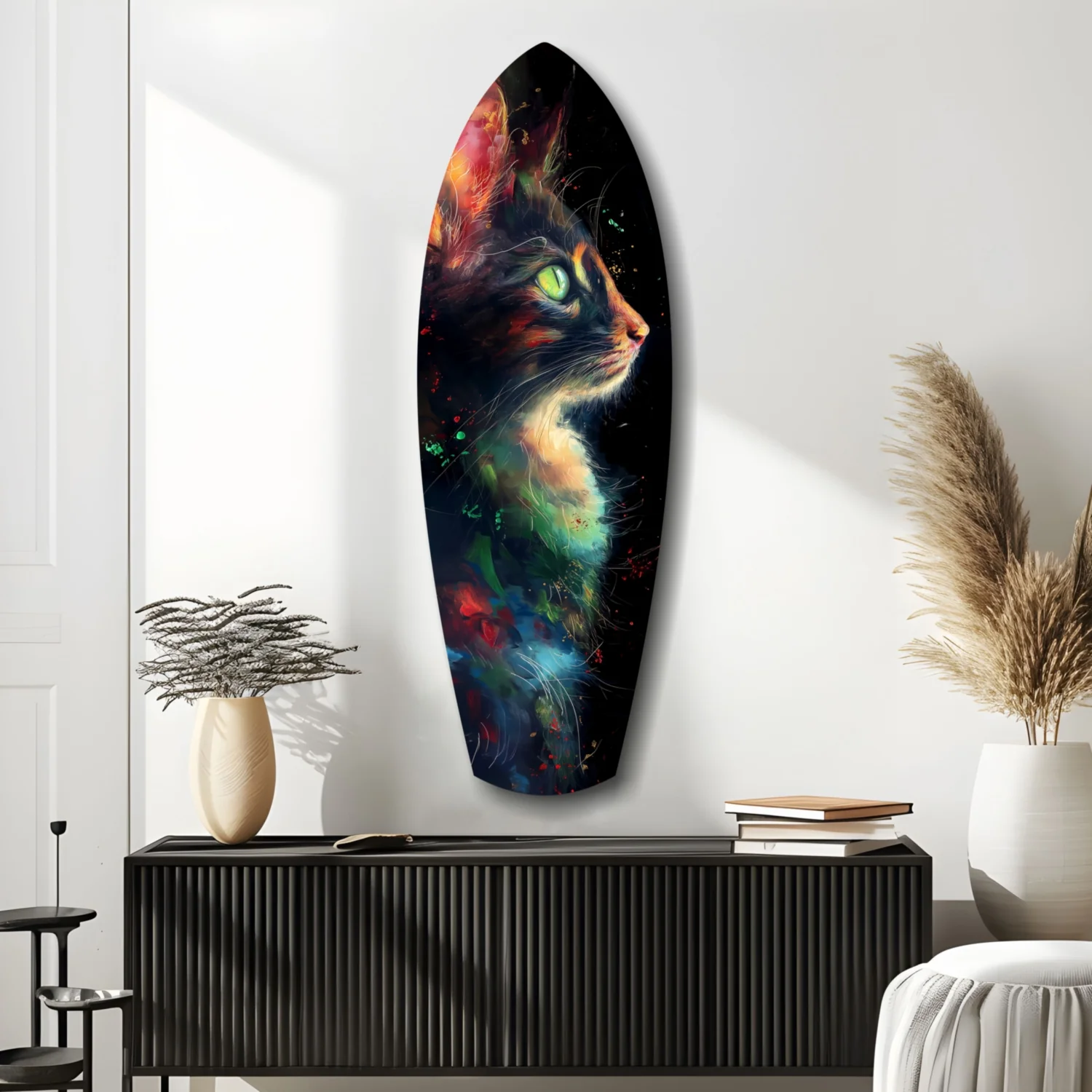 Celestial Cat Glass Wall Art - Image 10