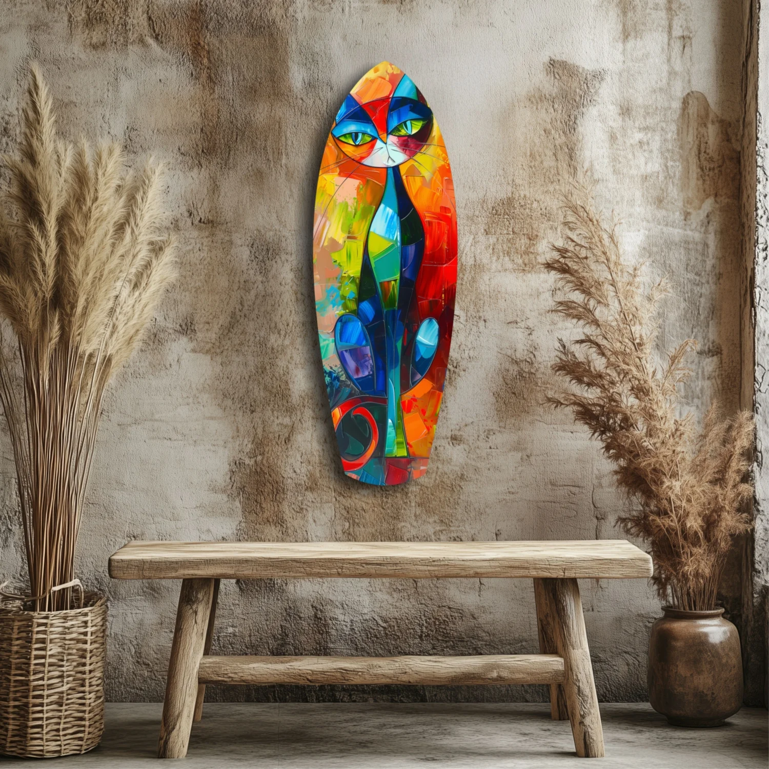 Cubic Cat Glass Wall Art - Image 3