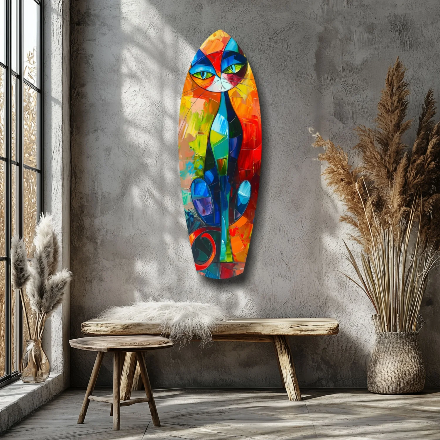 Cubic Cat Glass Wall Art - Image 7