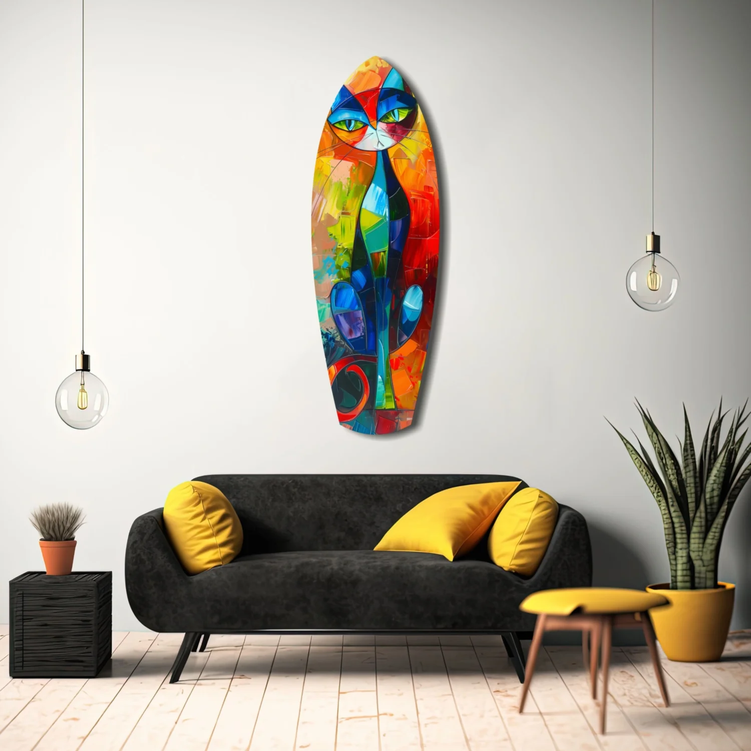 Cubic Cat Glass Wall Art - Image 8