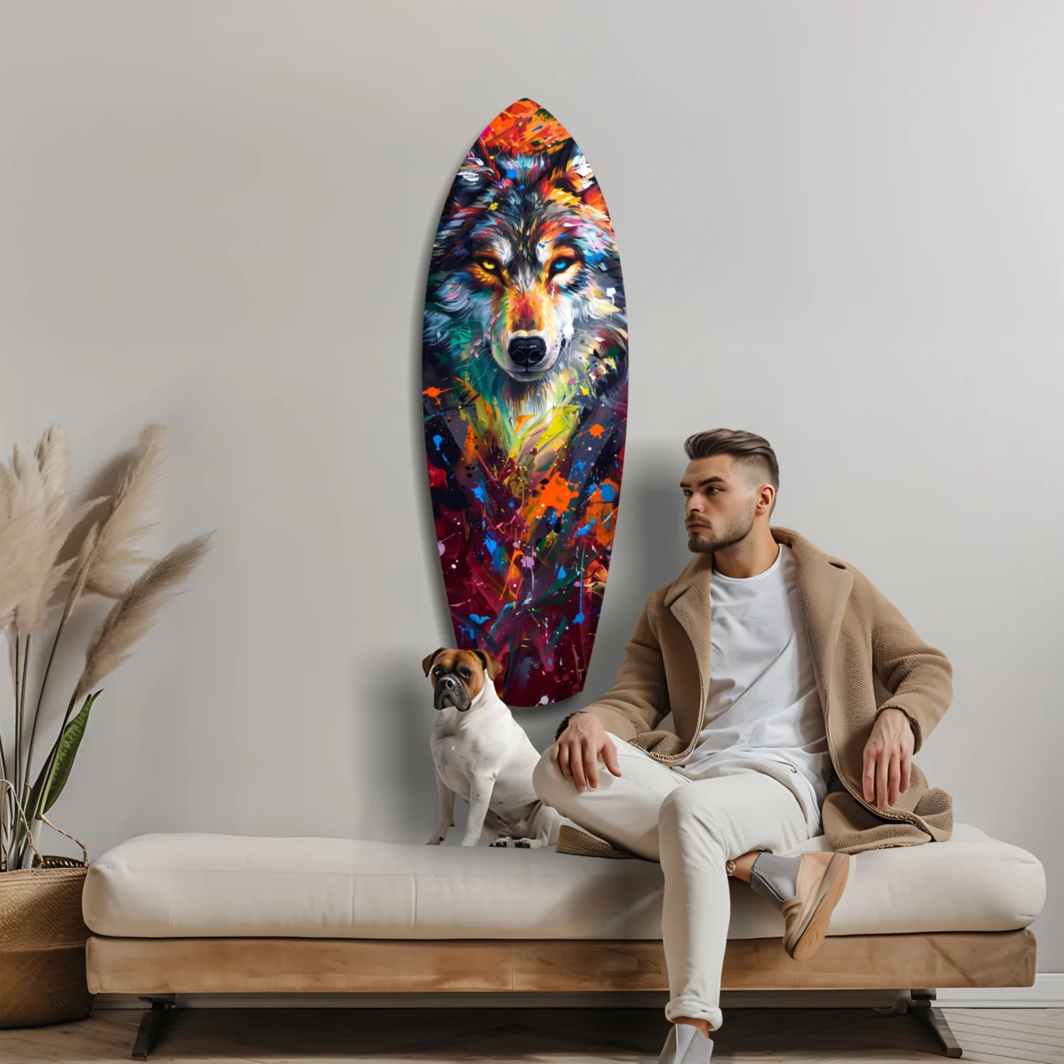 Alone Wolf V3 Glass Wall Art - Image 9
