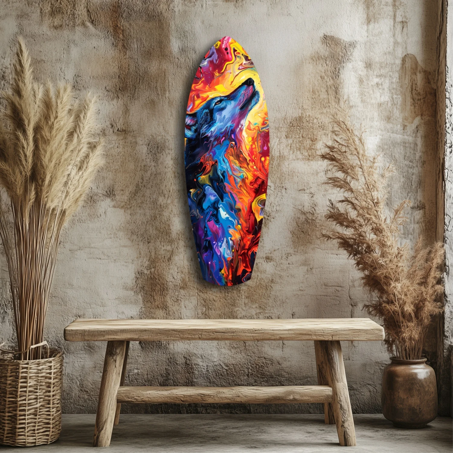 Alone Wolf V4 Glass Wall Art - Image 3