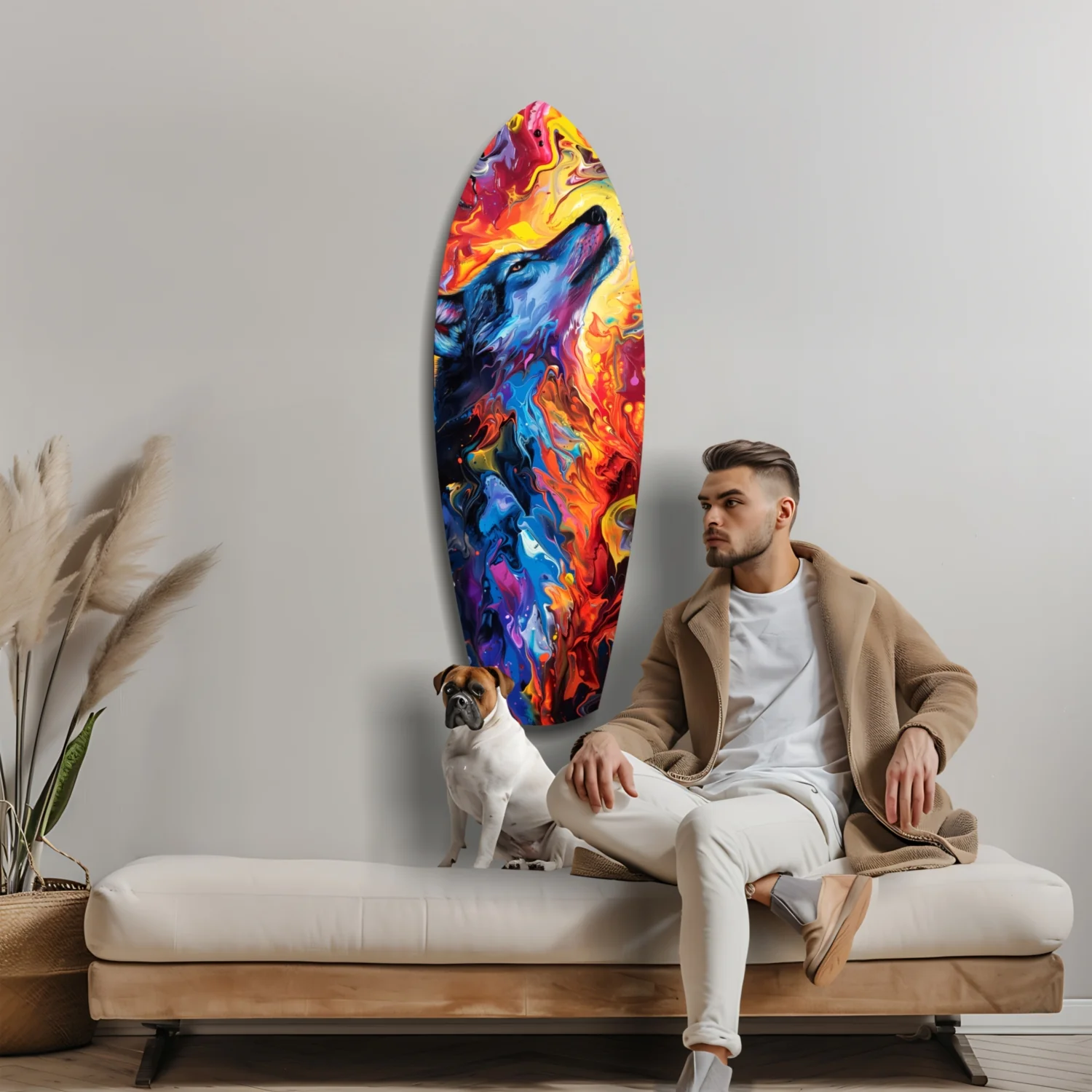 Alone Wolf V4 Glass Wall Art - Image 9