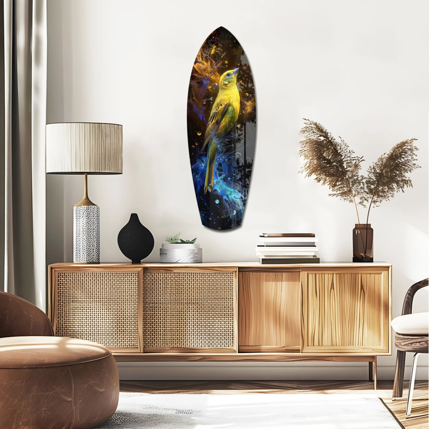 Yellow Bird Glass Wall Art - Image 2