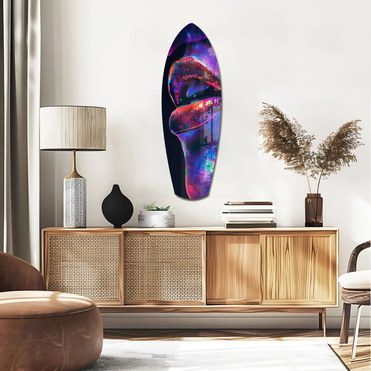 Colorful Lips V2 Glass Wall Art - Image 2
