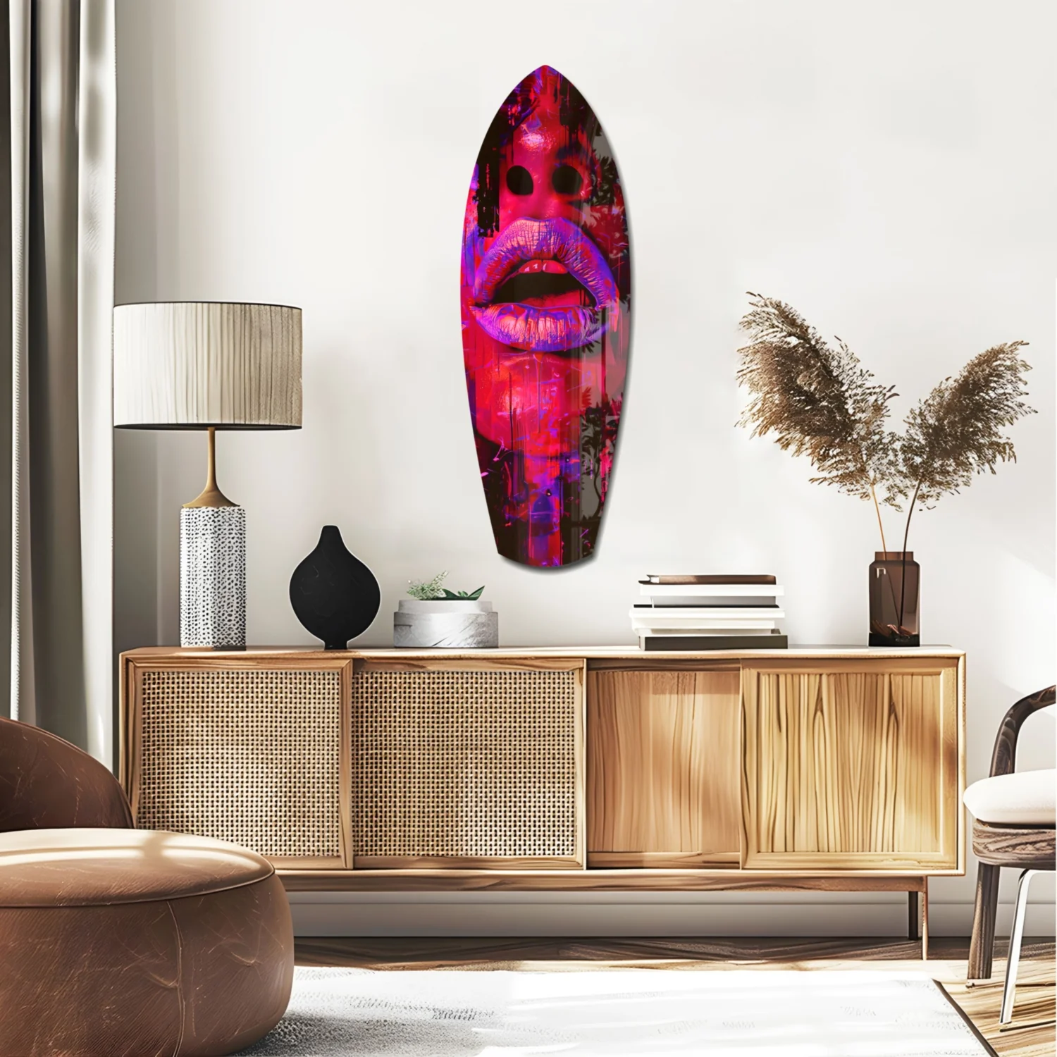 Colorful Lips V5 Glass Wall Art - Image 2