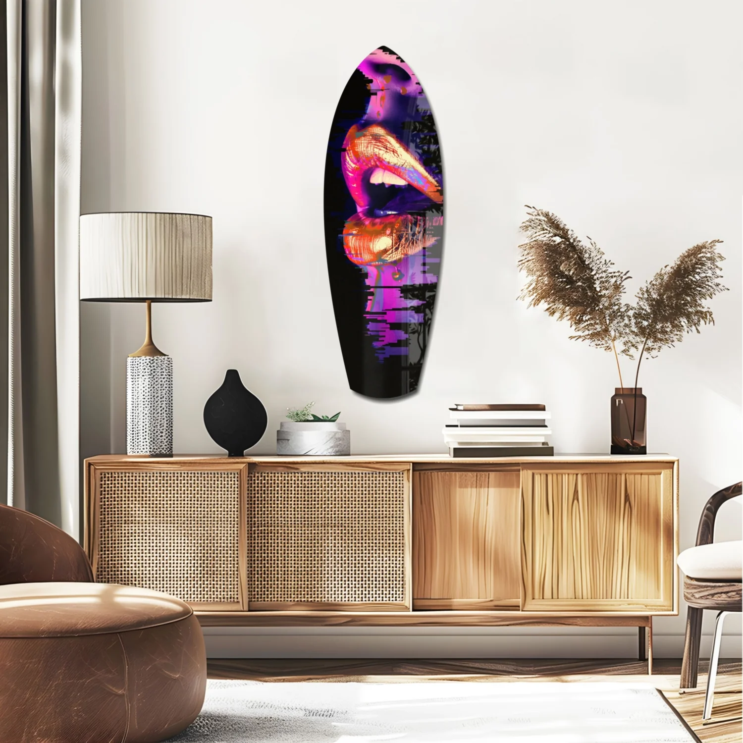 Colorful Lips V7 Glass Wall Art - Image 2
