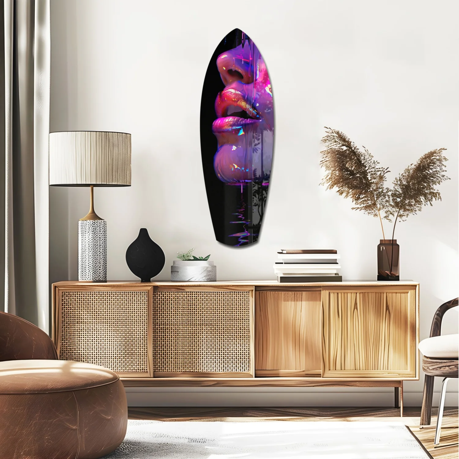 Colorful Lips V9 Glass Wall Art - Image 2