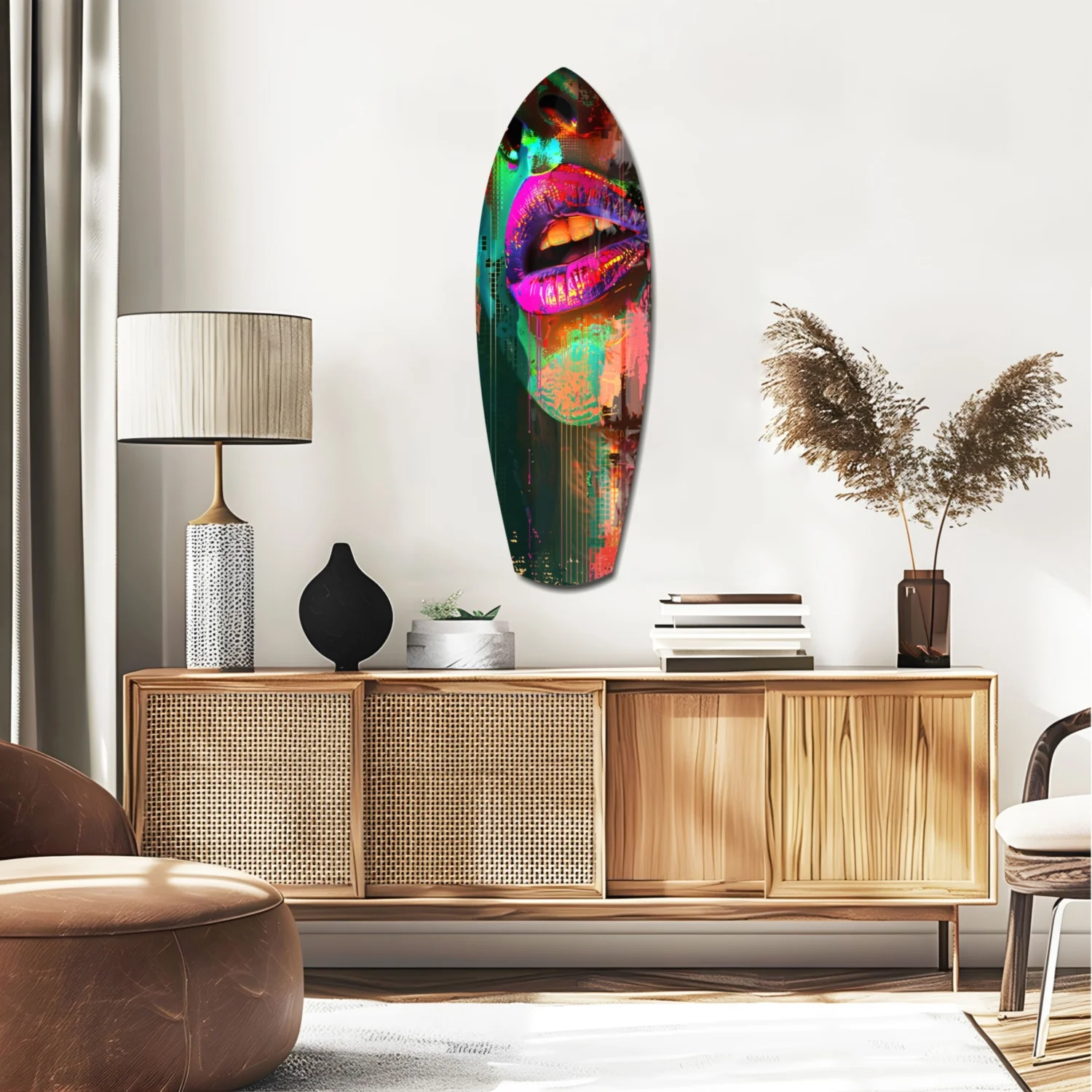 Colorful Lips V11 Glass Wall Art - Image 2