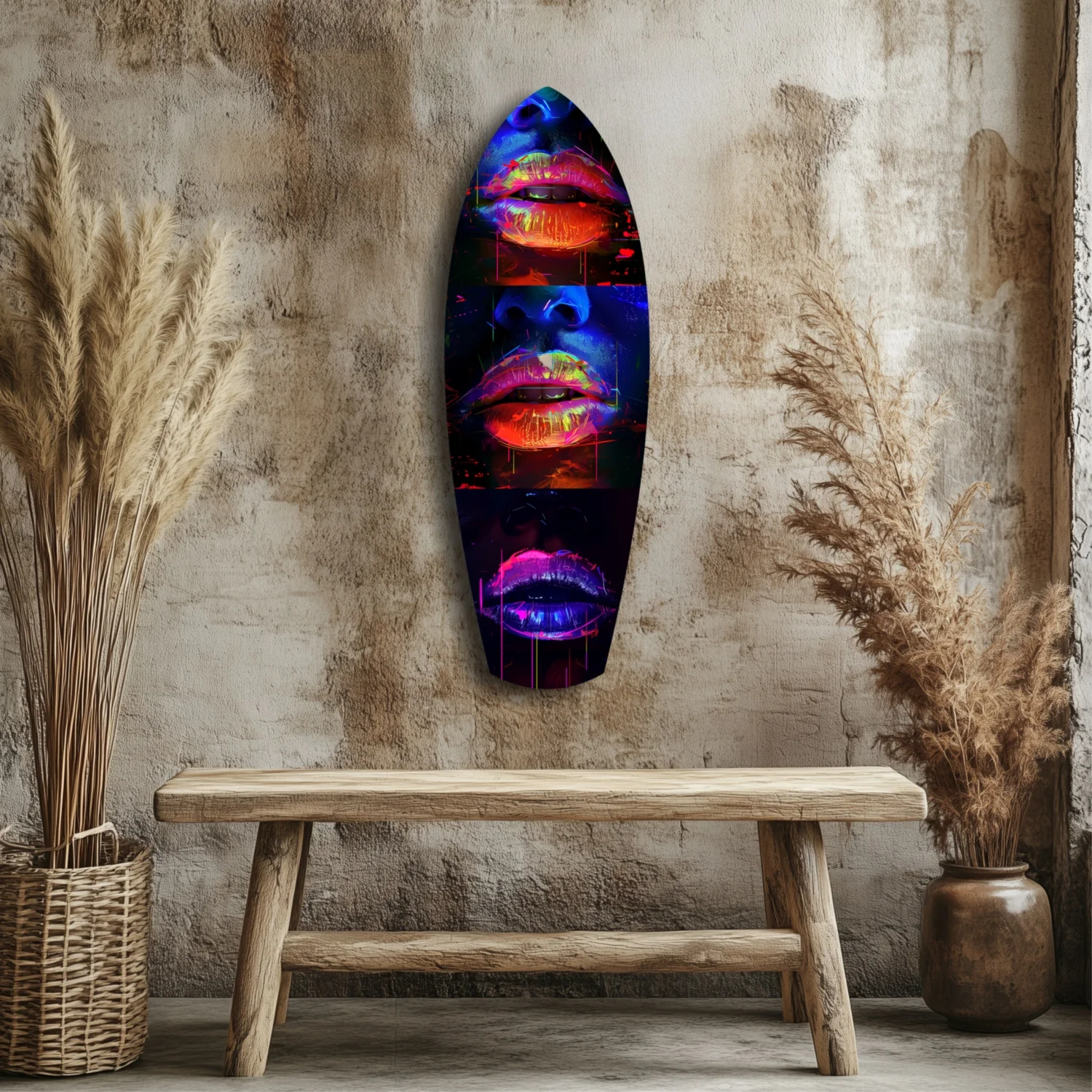 Colorful Lips V12 Glass Wall Art - Image 3